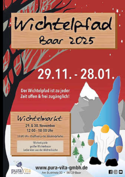 Plakat Wichtelpfad Baar, @ Ortsgemeinde Baar