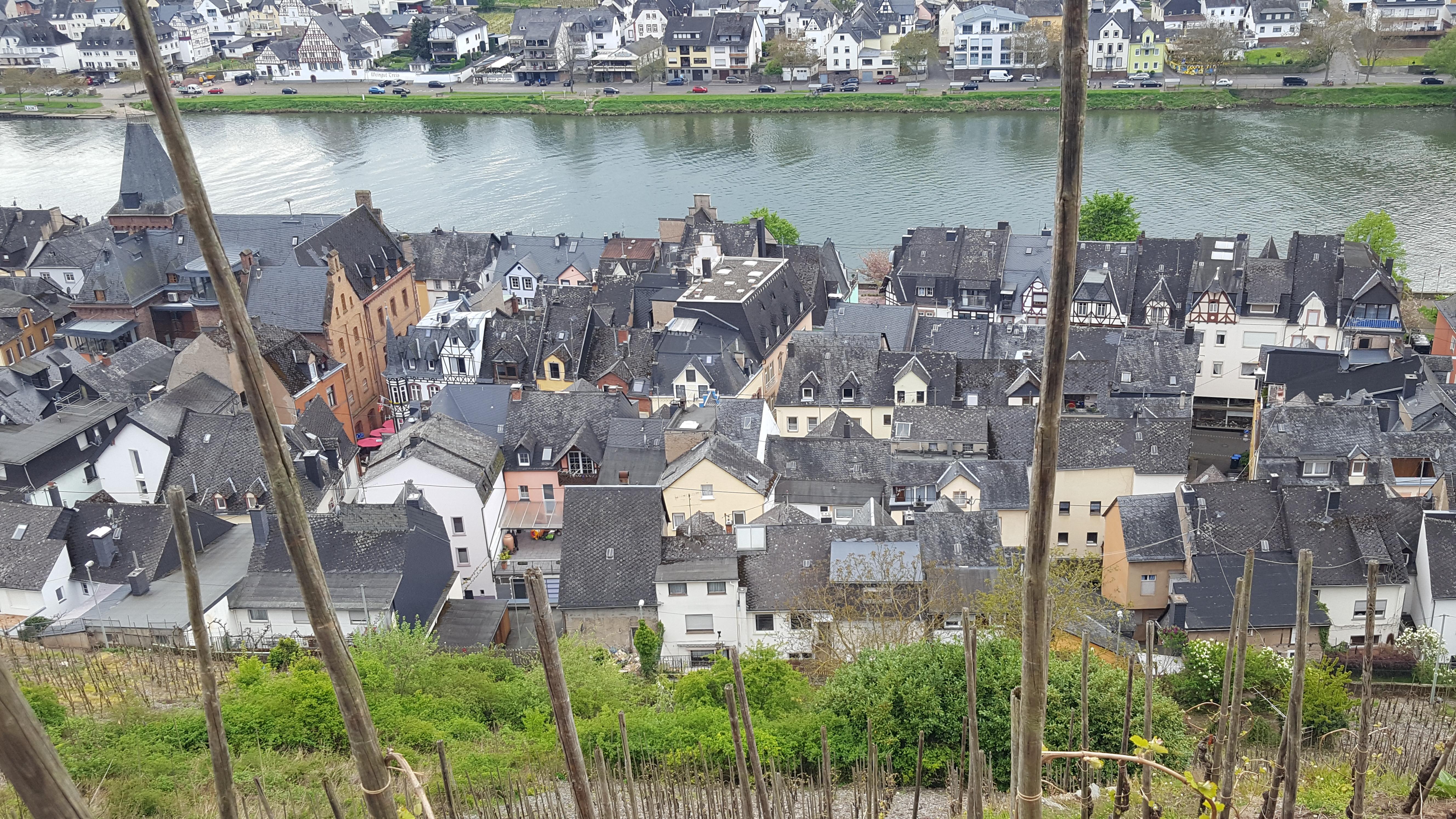Blick vom Berg aufs Haus