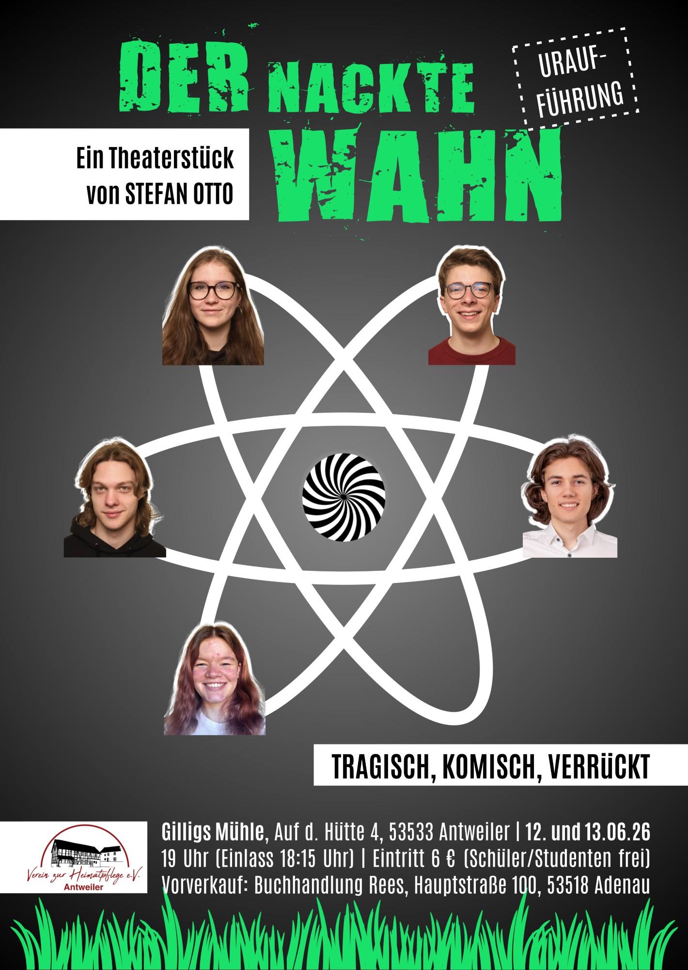 Plakat "der nackte Wahn" Theater Uraufführung, @ JOFE Adenau