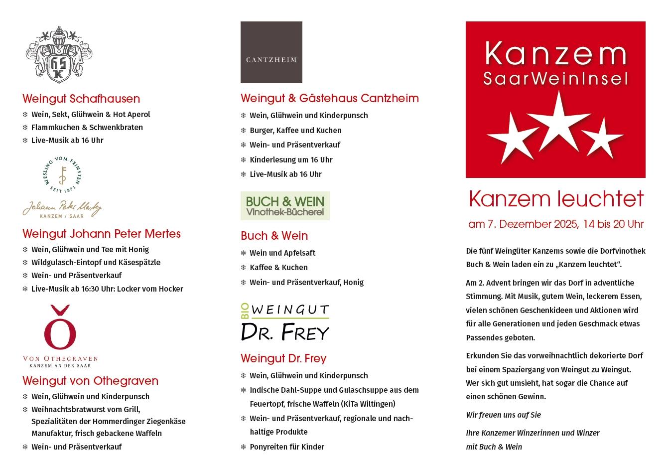 Programm Kanzem leuchtet 2025