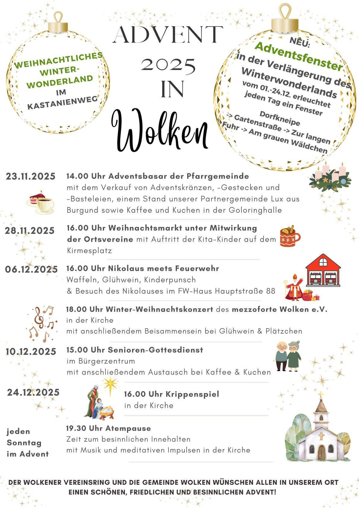 Plakat Advent Wolken