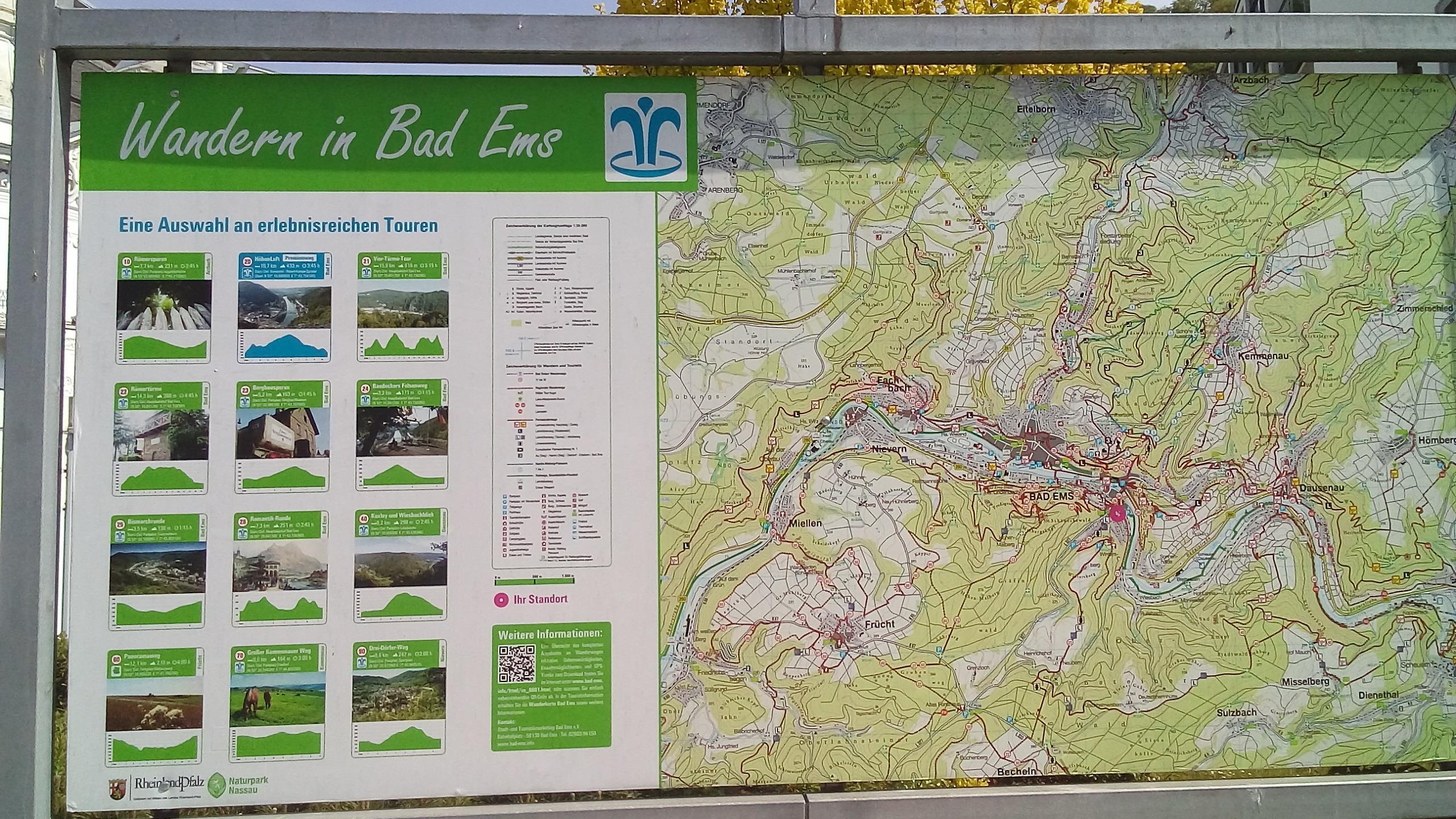 Wandertafel an der Talstation der Malbergbahn