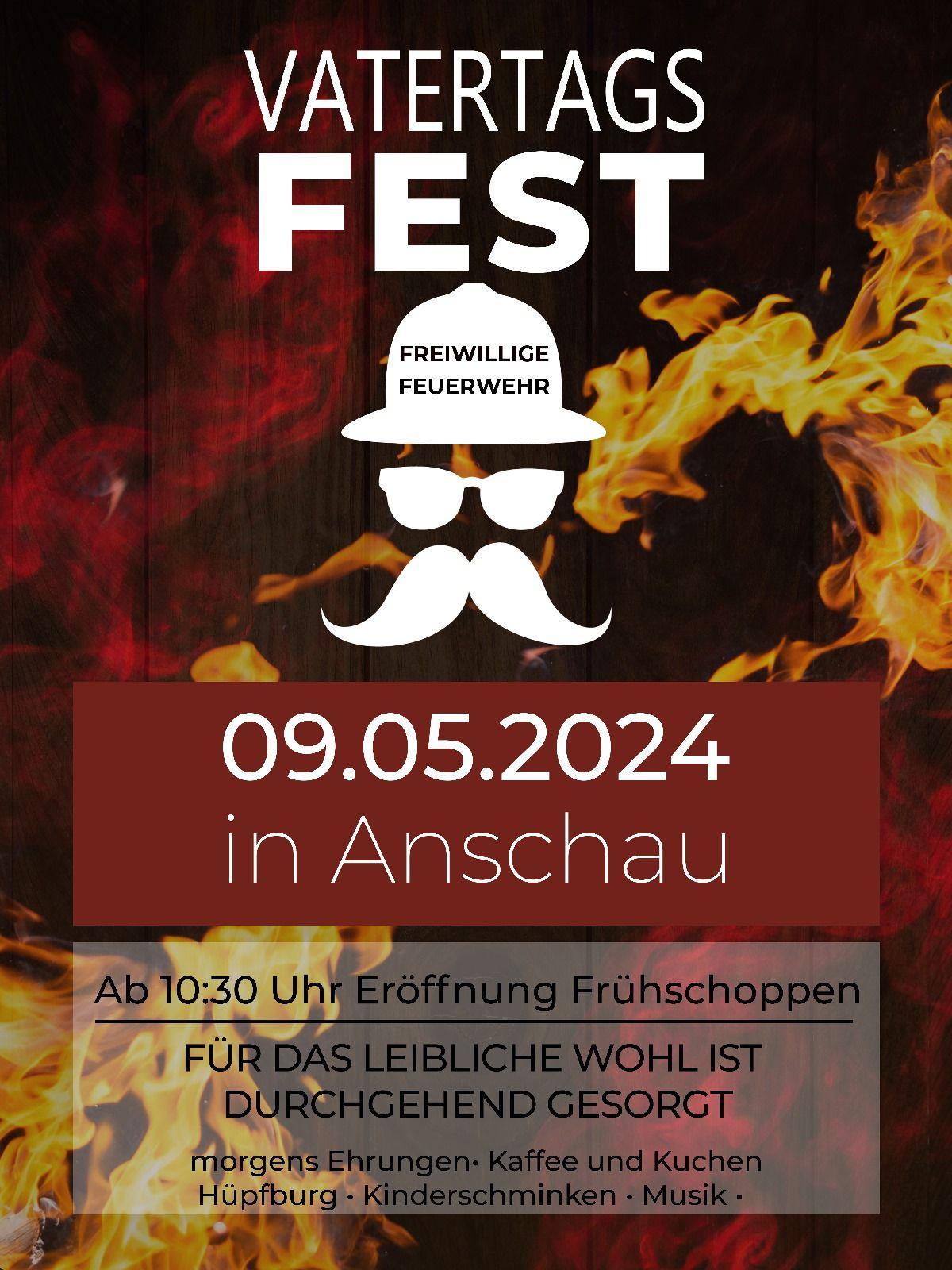 Plakat Vatertagsfest FFW Anschau, @ FFW Anschau