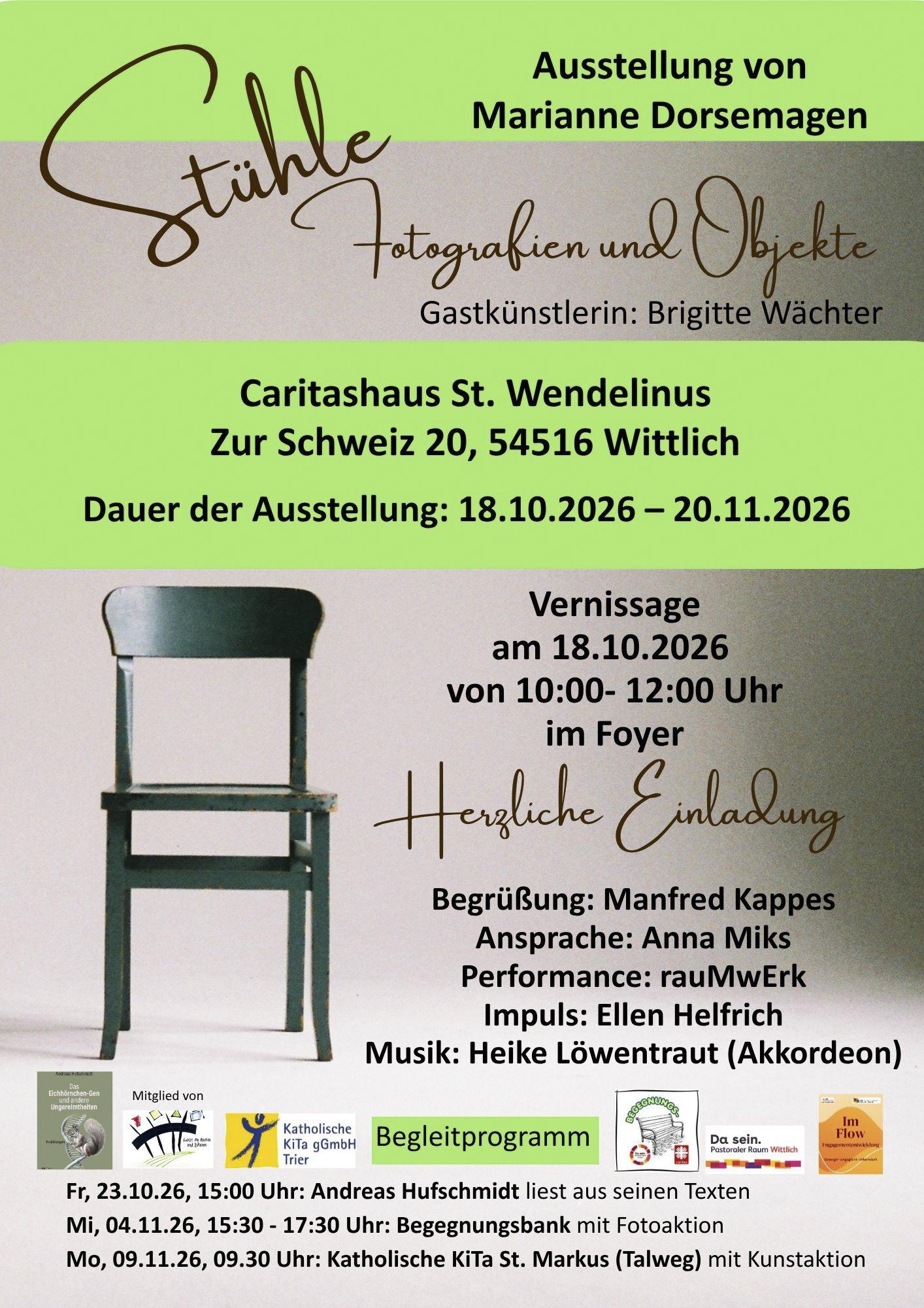 Flyer Ausstellung Stühle