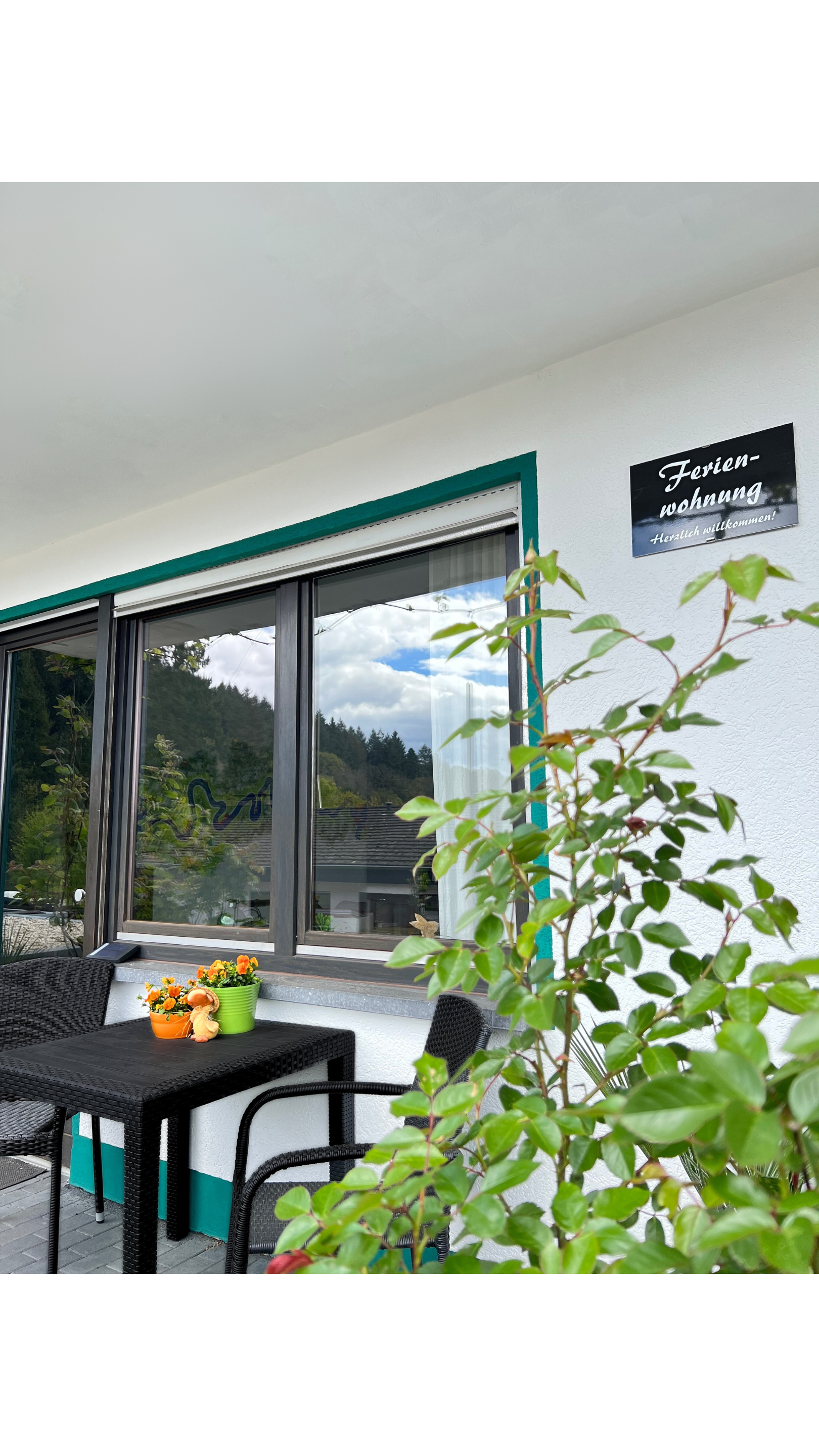 Charming, cosy terrace with a view of buzzing bees and blooming flowers