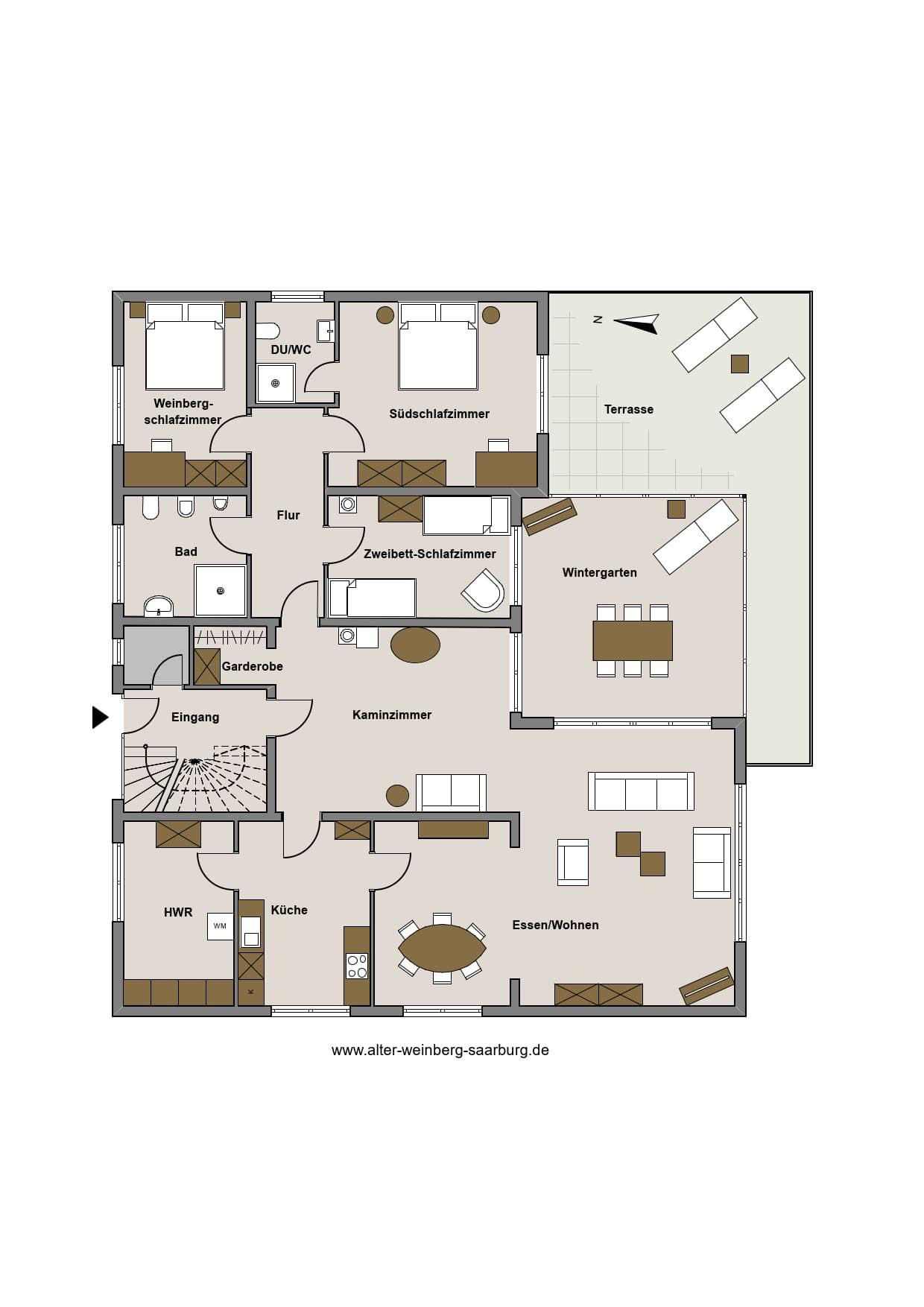 Grundriss Ferienwohnung Alter Weinberg