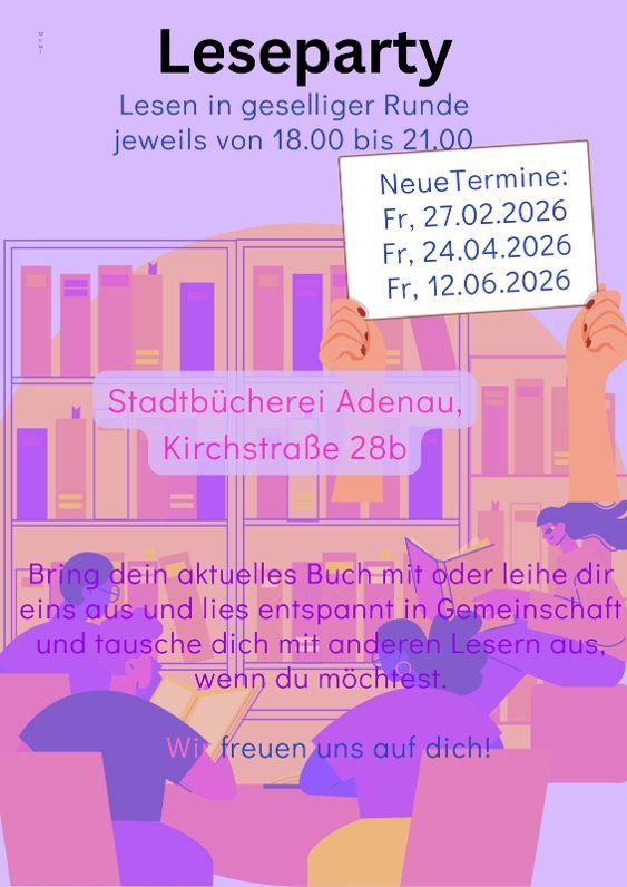 Leseparty, @ Stdtbücherei Adenau