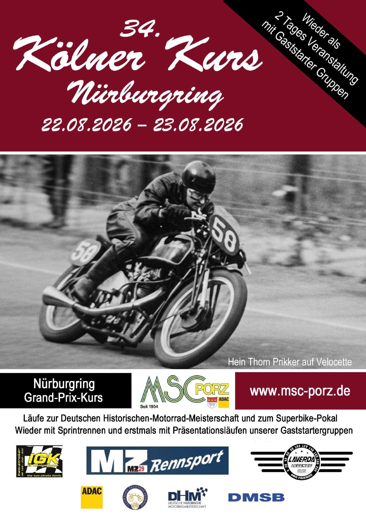 Plakat Kölner Kurs Nürburgring, @ ELFIMAGES