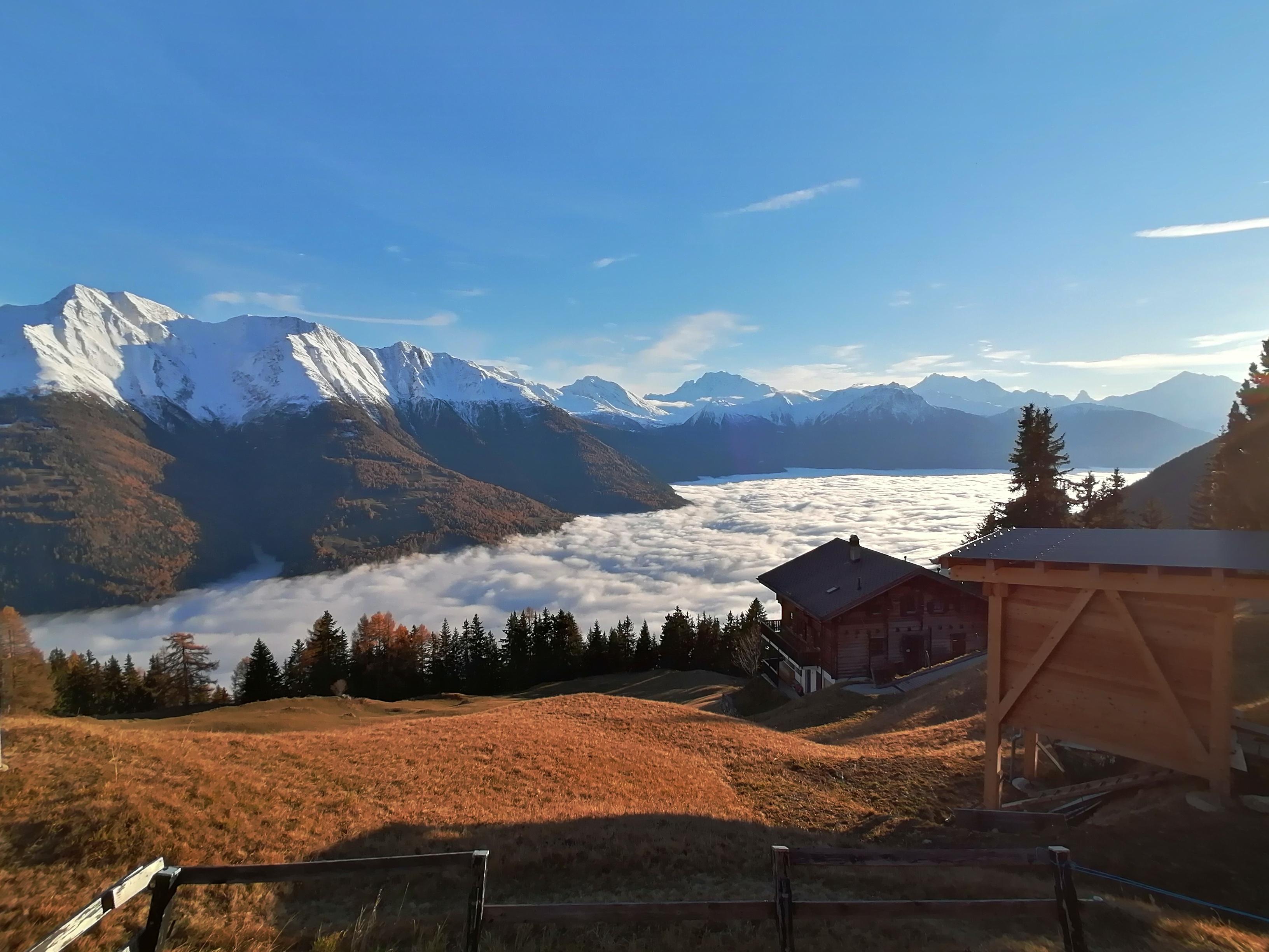 Aussicht von der Latärna mit Blick auf Weisshorn, Aussicht von der Latärna mit Blick auf Weisshorn,
