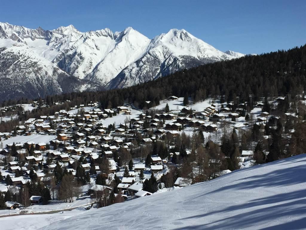 Blick auf Bürchen von Skipiste Blick auf Bürchen von Skipiste
