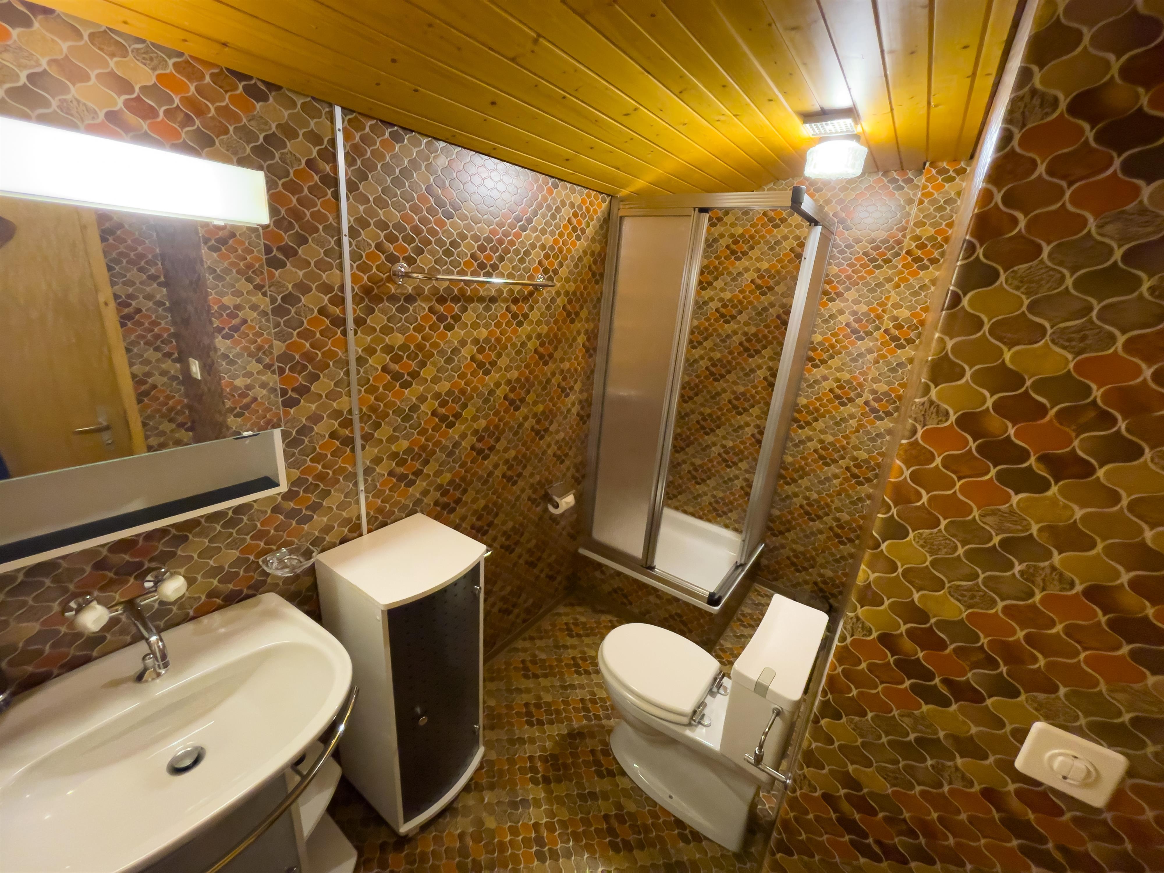 Badezimmer mit Dusche und WC Badezimmer mit Dusche und WC