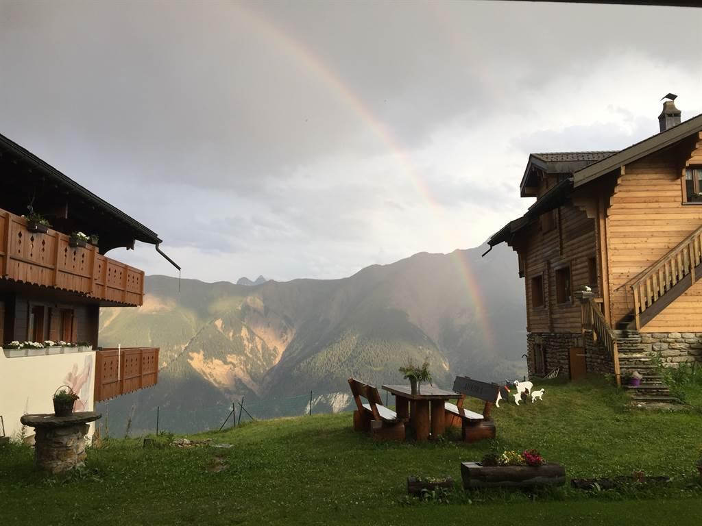 Gartensitzplatz im Sommerregen Gartensitzplatz im Sommerregen