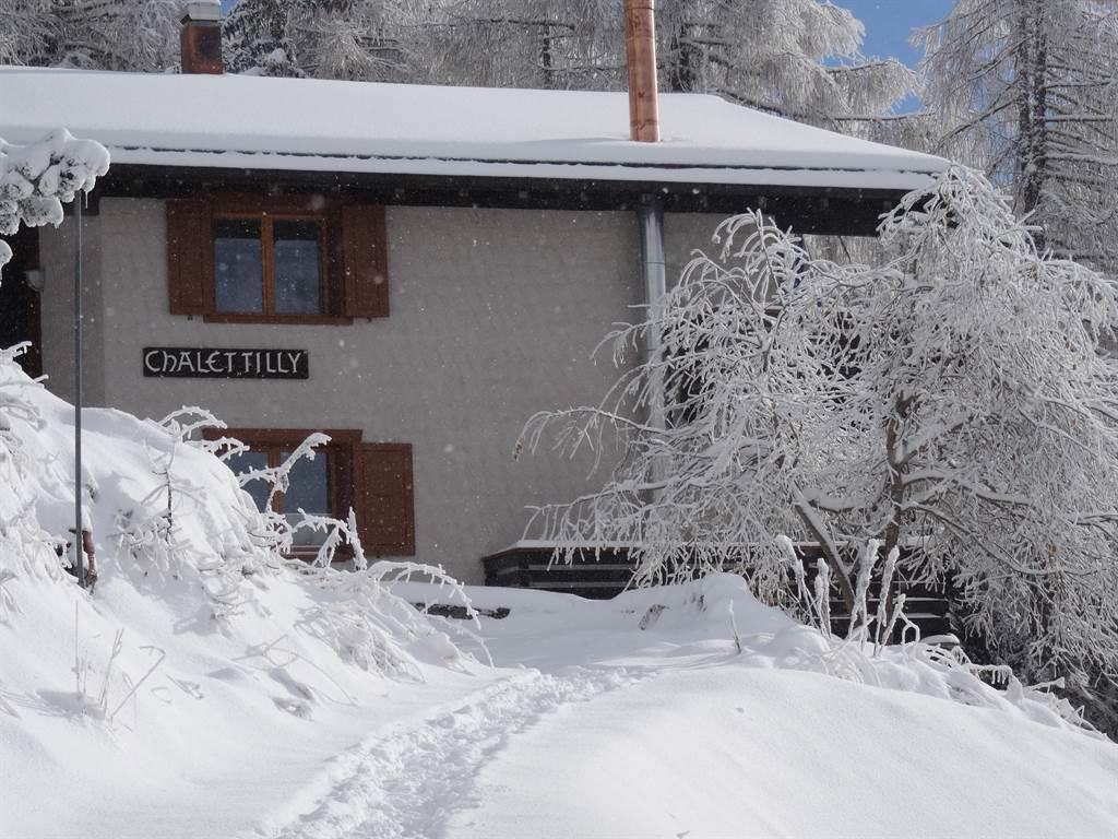 Tilly Zugang, blauer Himmel + leichter Schneefall Tilly Zugang, blauer Himmel + leichter Schneefall