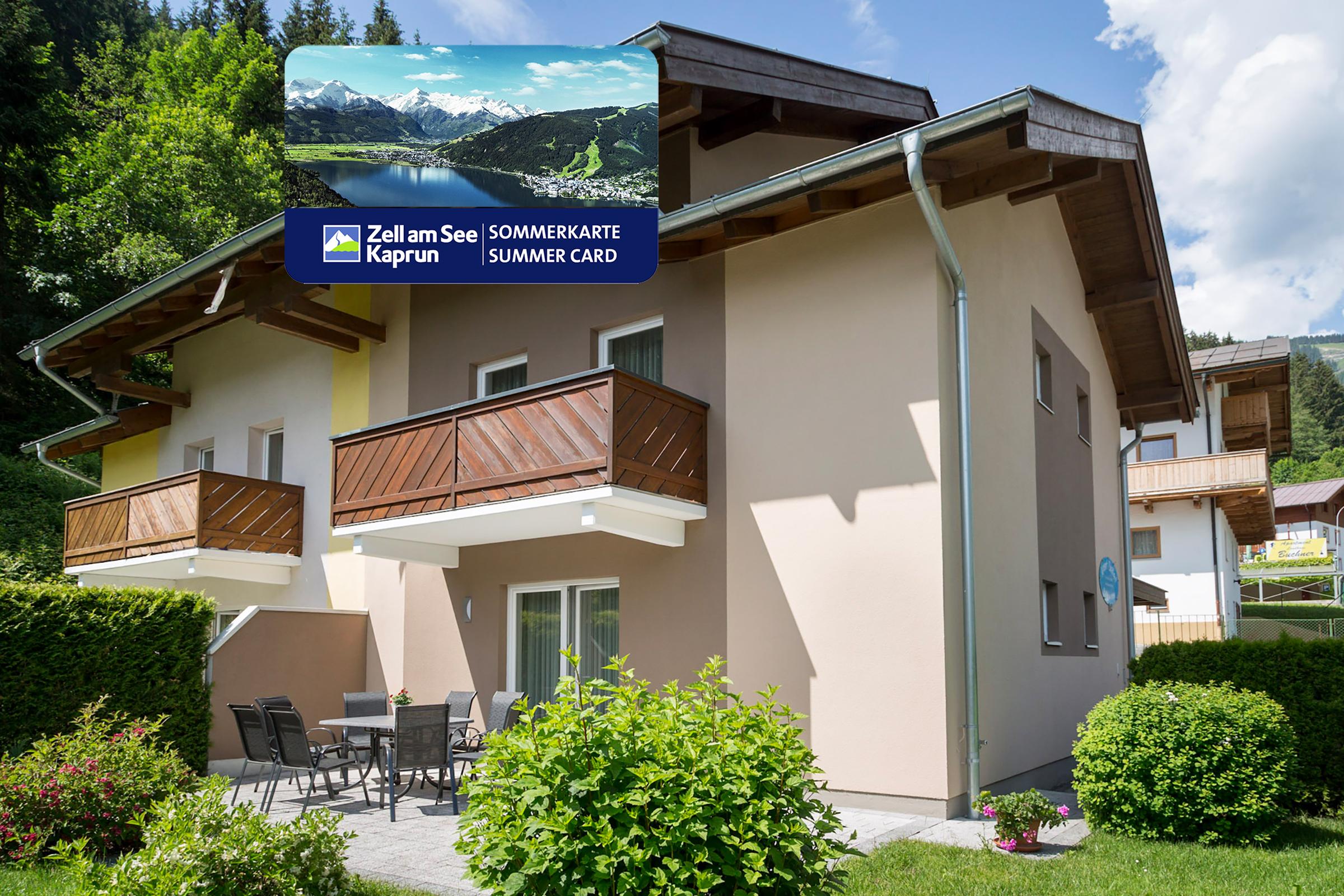 A modern holiday home in Zell am See-Kaprun with balconies.
Surrounded by a green garden landscape and close to the mountains.