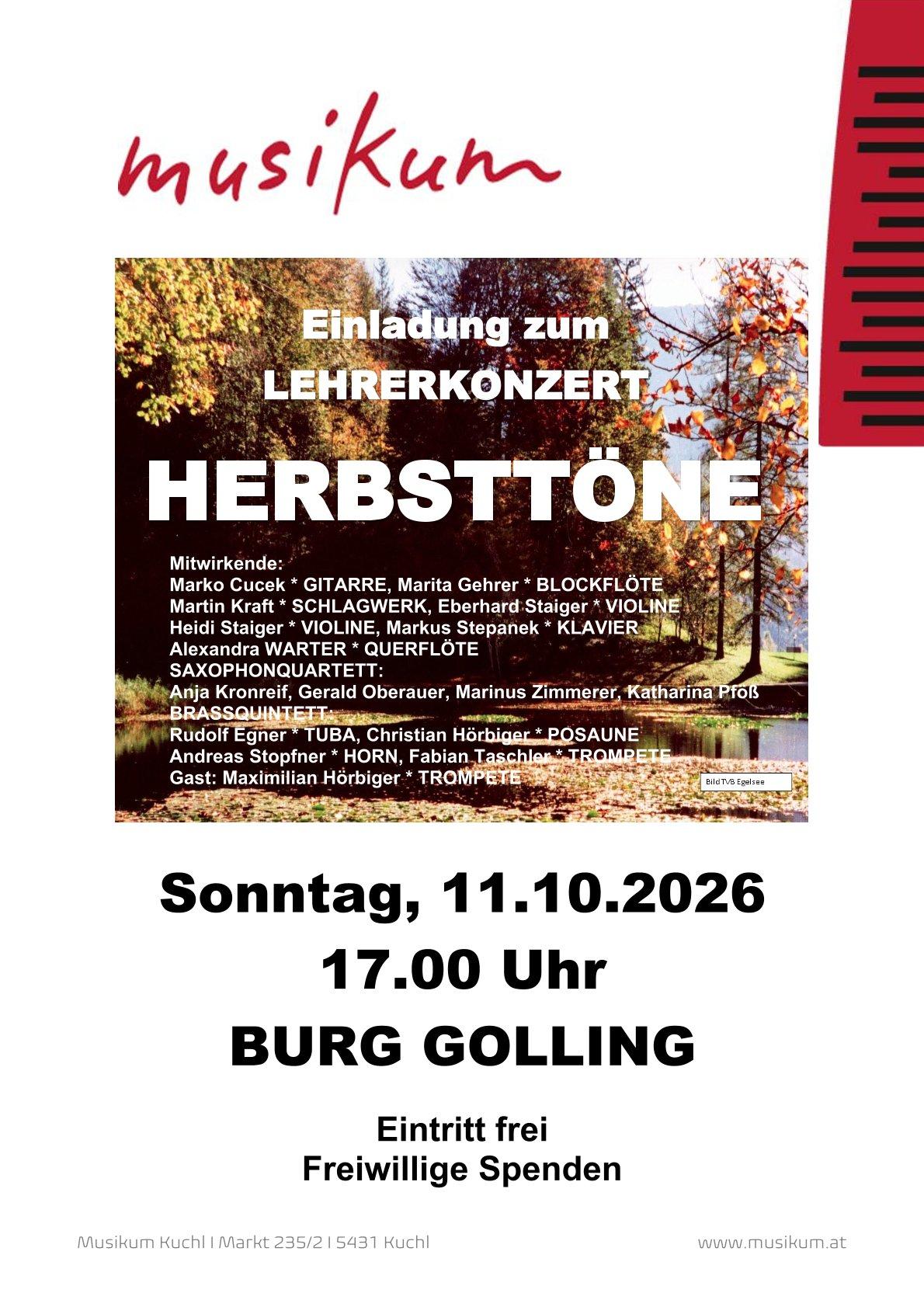 Musikalische Herbsttöne auf der Burg Golling