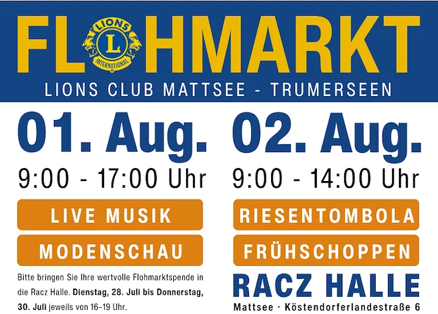 Flohmarkt – Lions Club Mattsee- Trumerseen