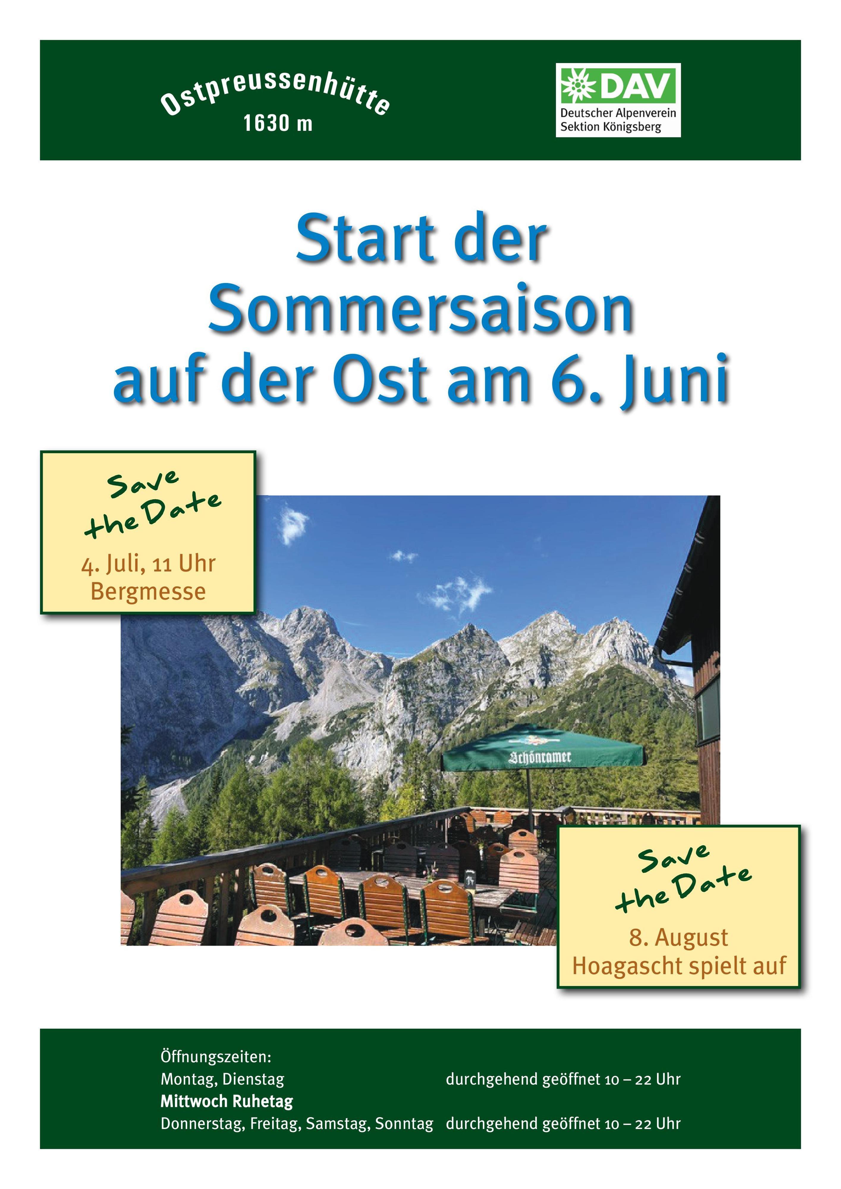 Sommersaison auf der Ostpreussenhütte