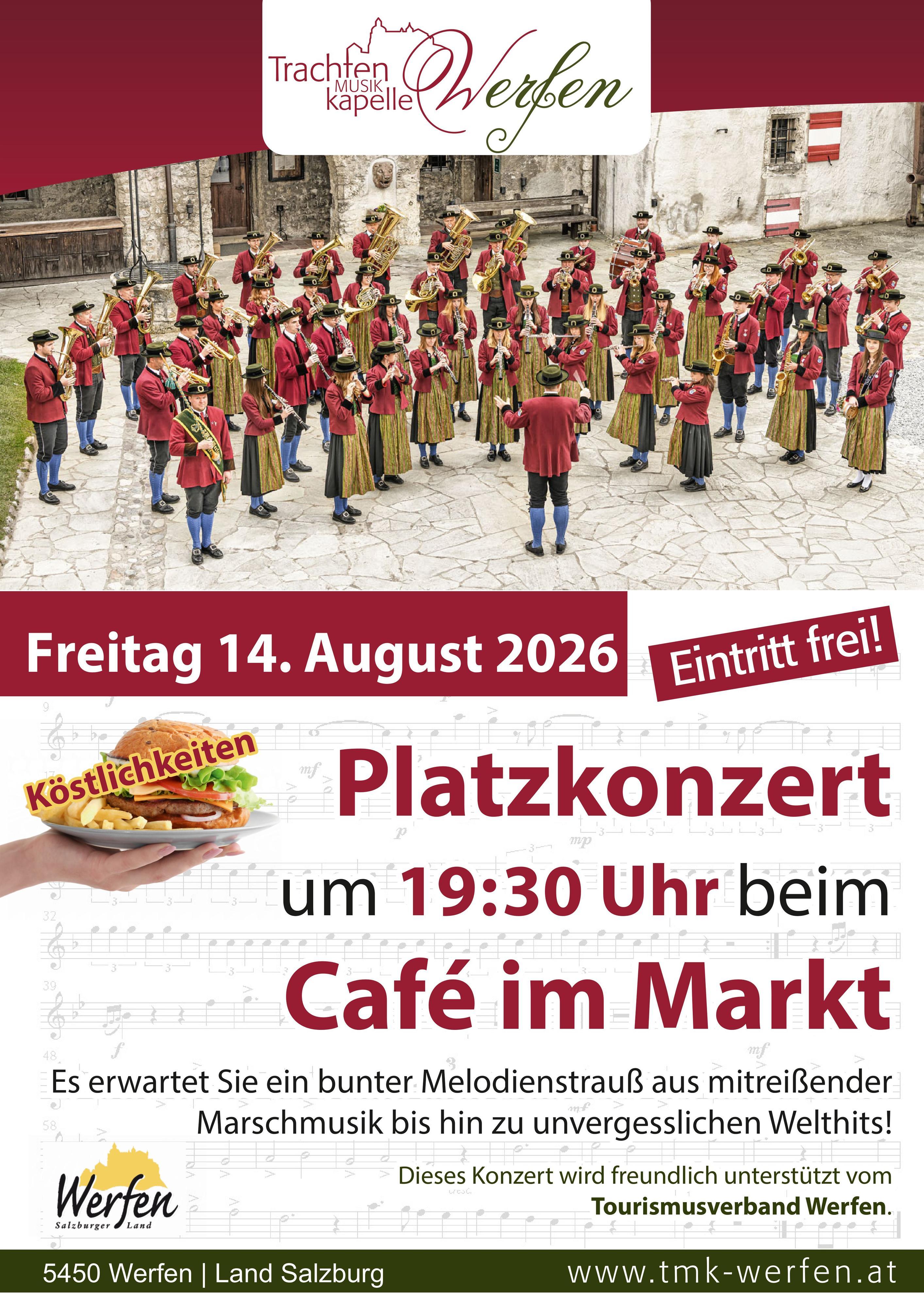Konzert der Trachtenmusikkapelle Werfen – Cafe im Markt