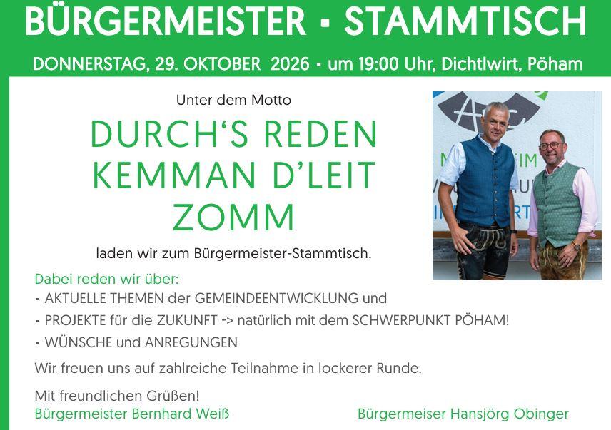 Bürgermeister Stammtisch Pöham