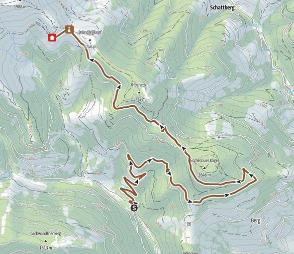 Mountainbikestrecke Ziegelhütte - Hochkaseralm