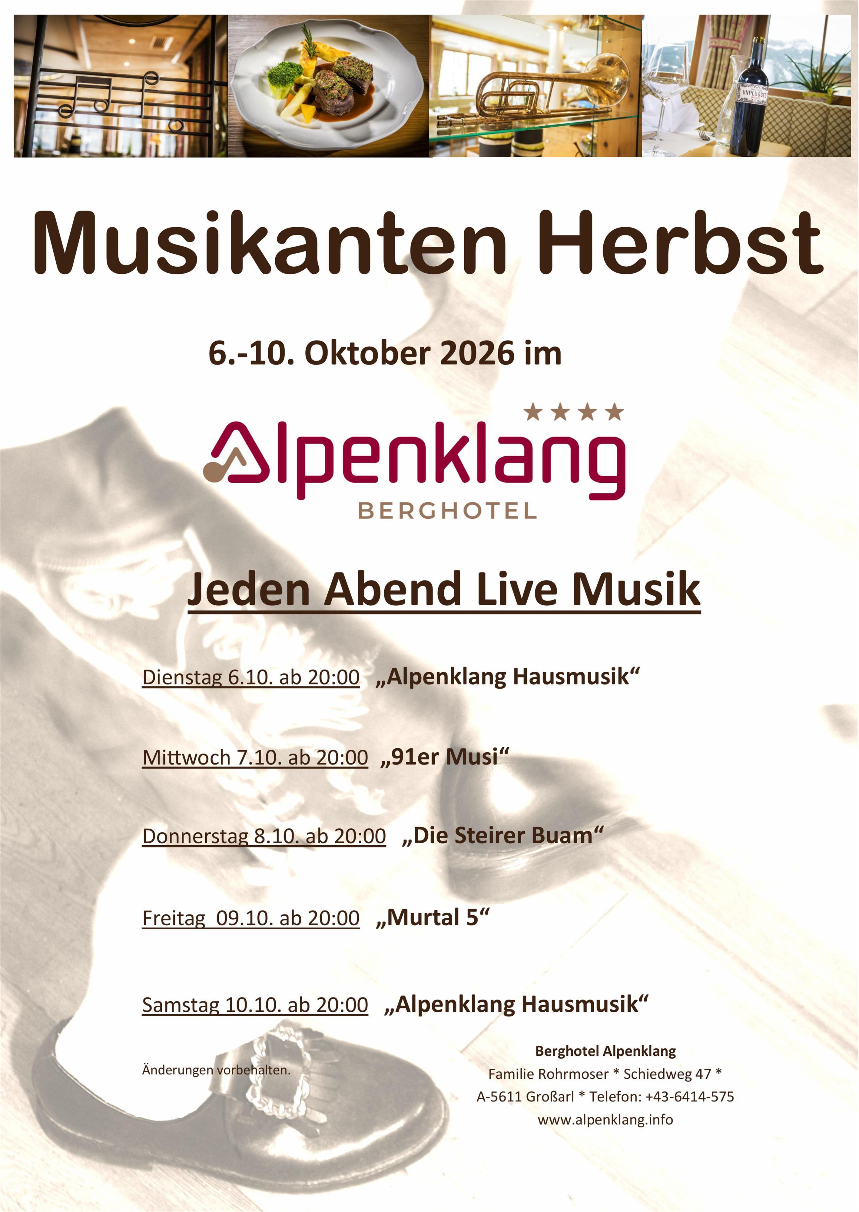 Live Musik im Berghotel Alpenklang