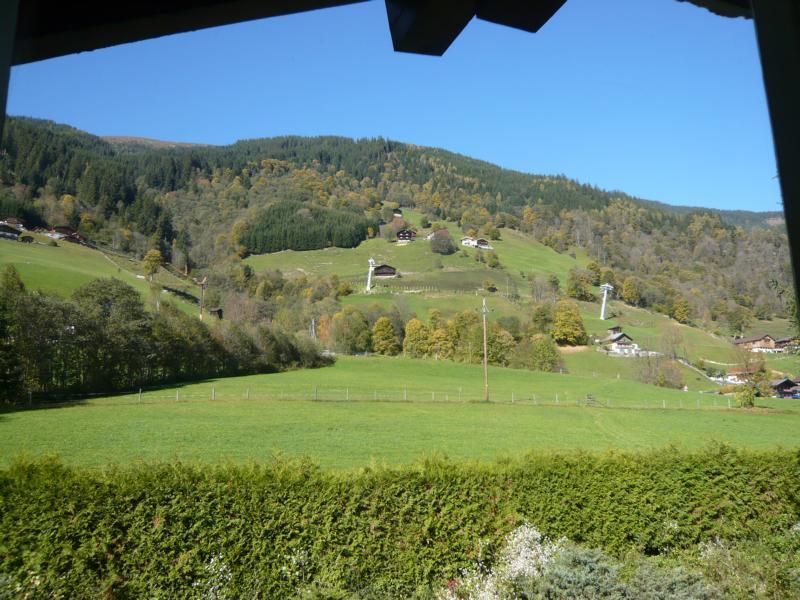 A picturesque landscape with gentle hills and green meadows. In the background, some small houses and forests are visible.
