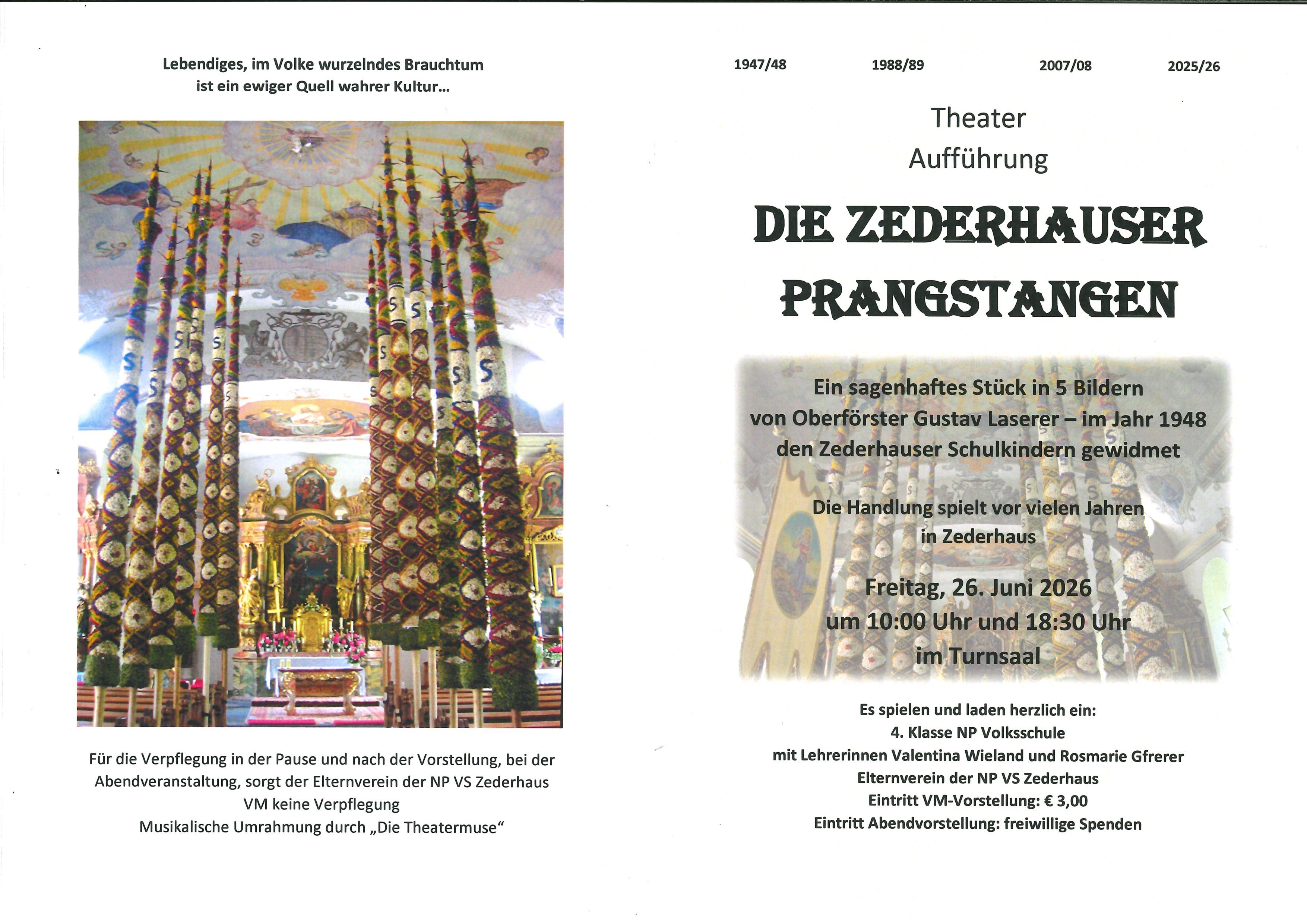 Theateraufführung „Die Zederhauser Prangstangen“