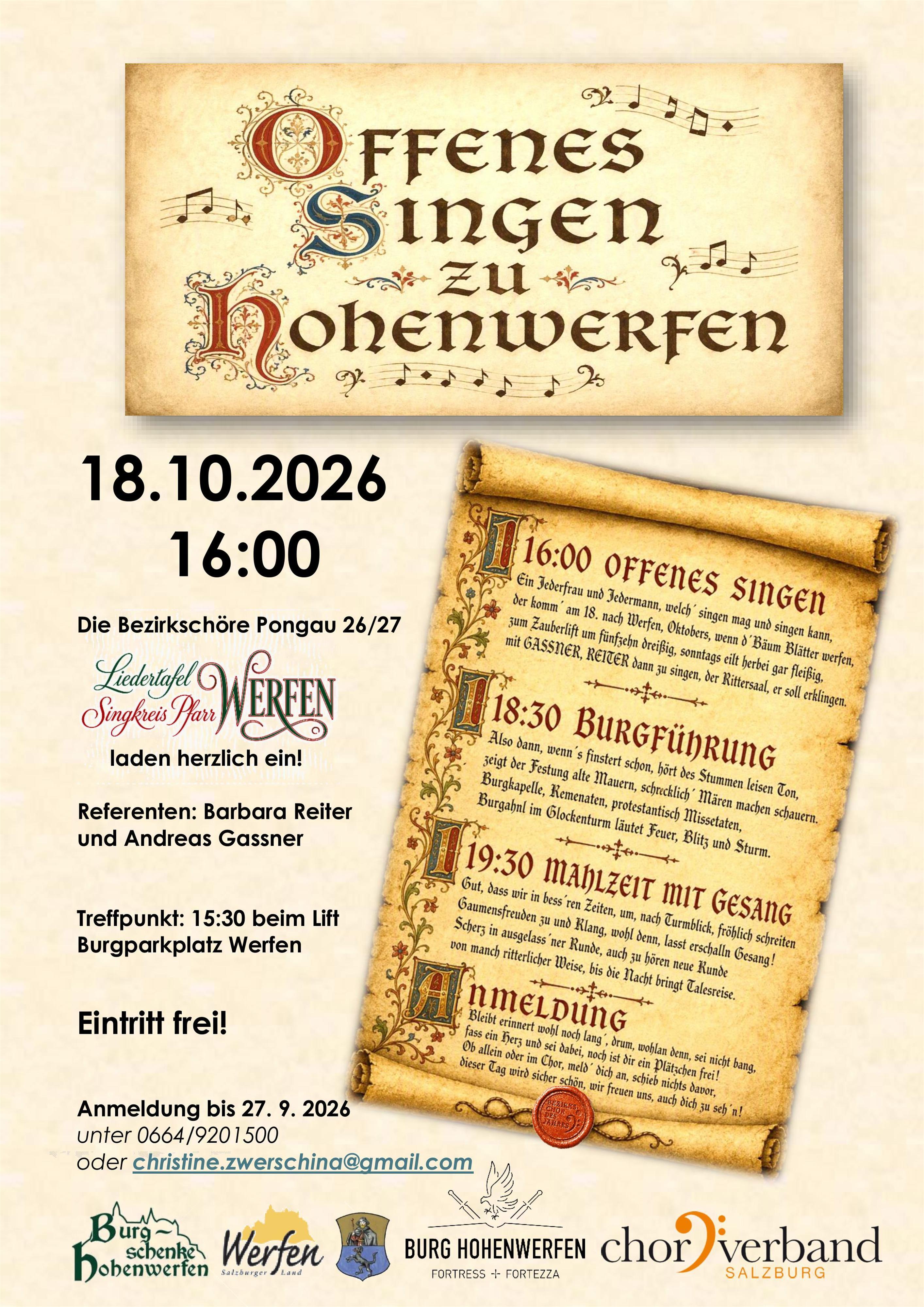 Offenes Singen zu Hohenwerfen