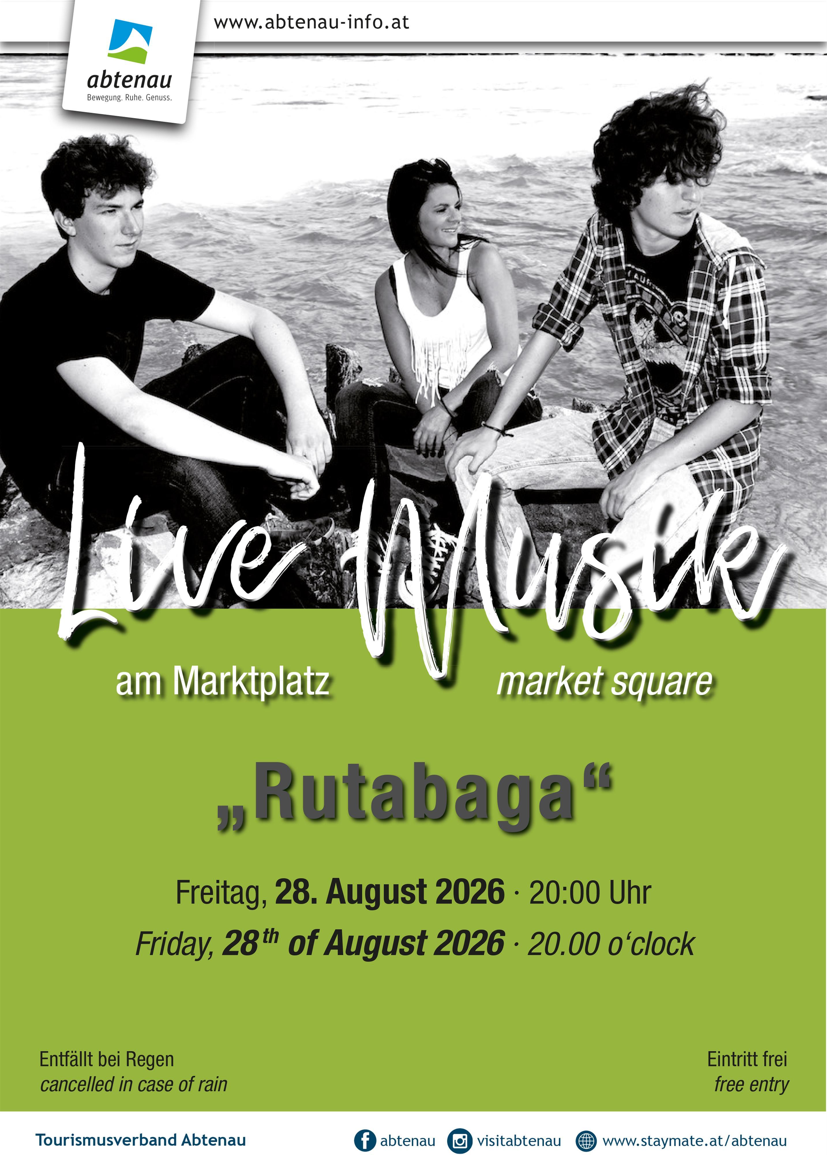 Musik am Marktplatz mit „Rutabaga“