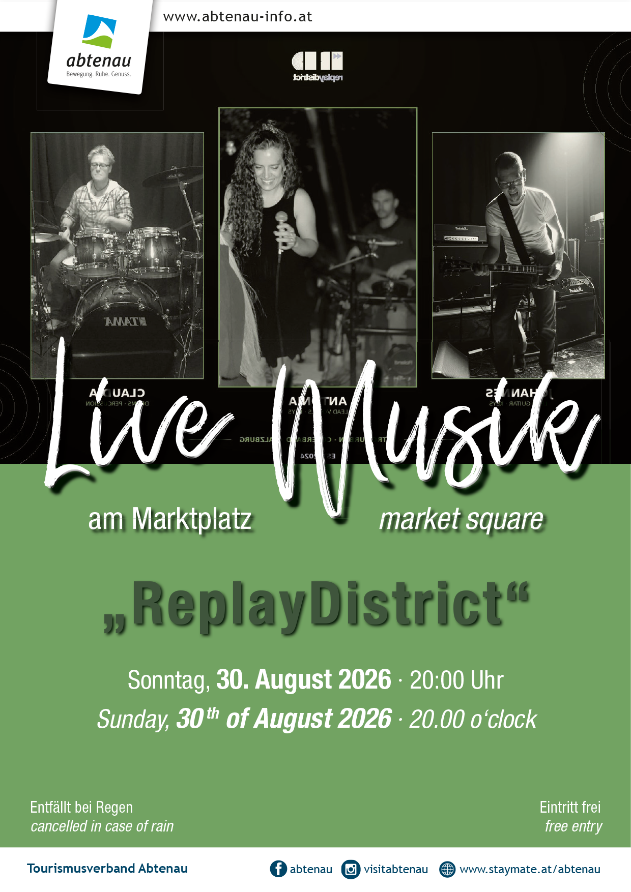 Musik am Marktplatz mit „ReplayDistrict“