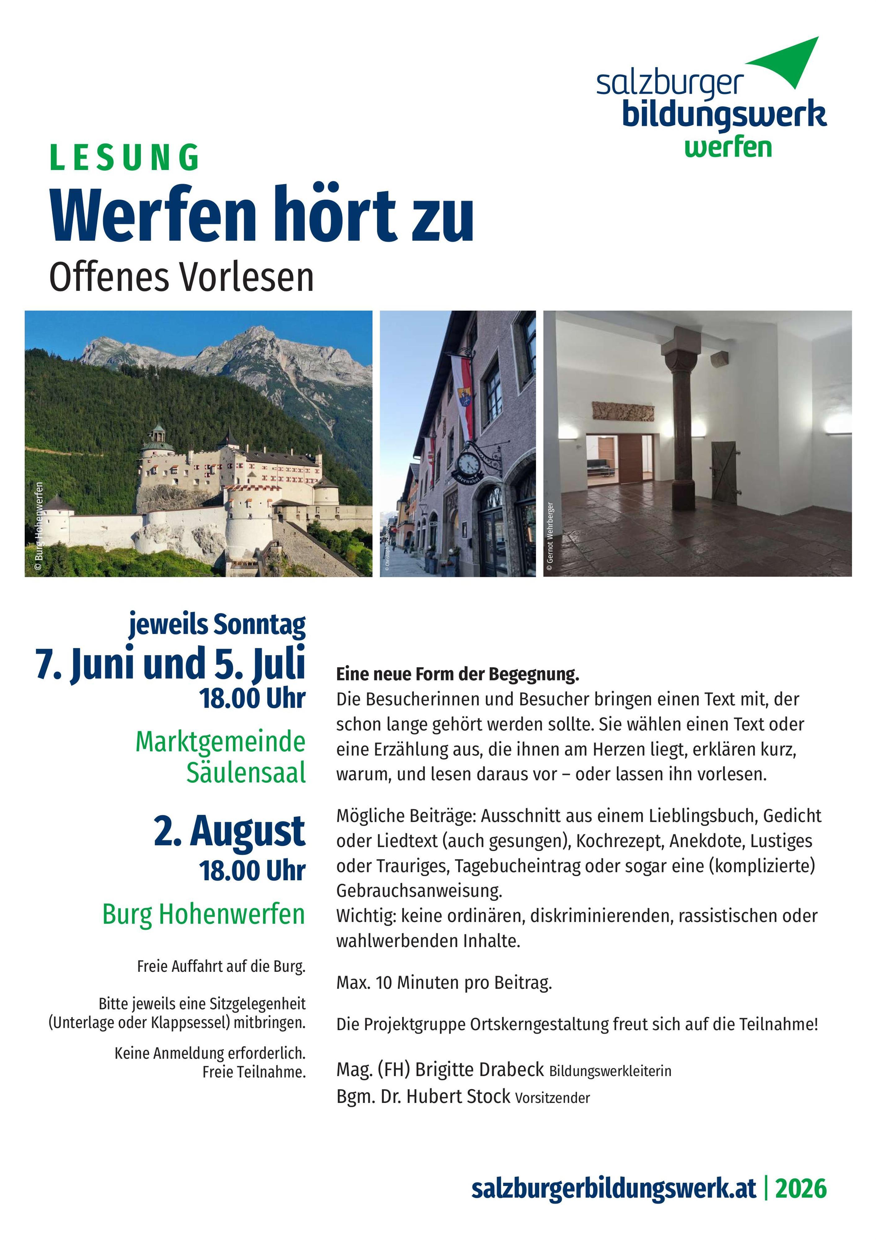 Werfen hört zu – Offenes Vorlesen