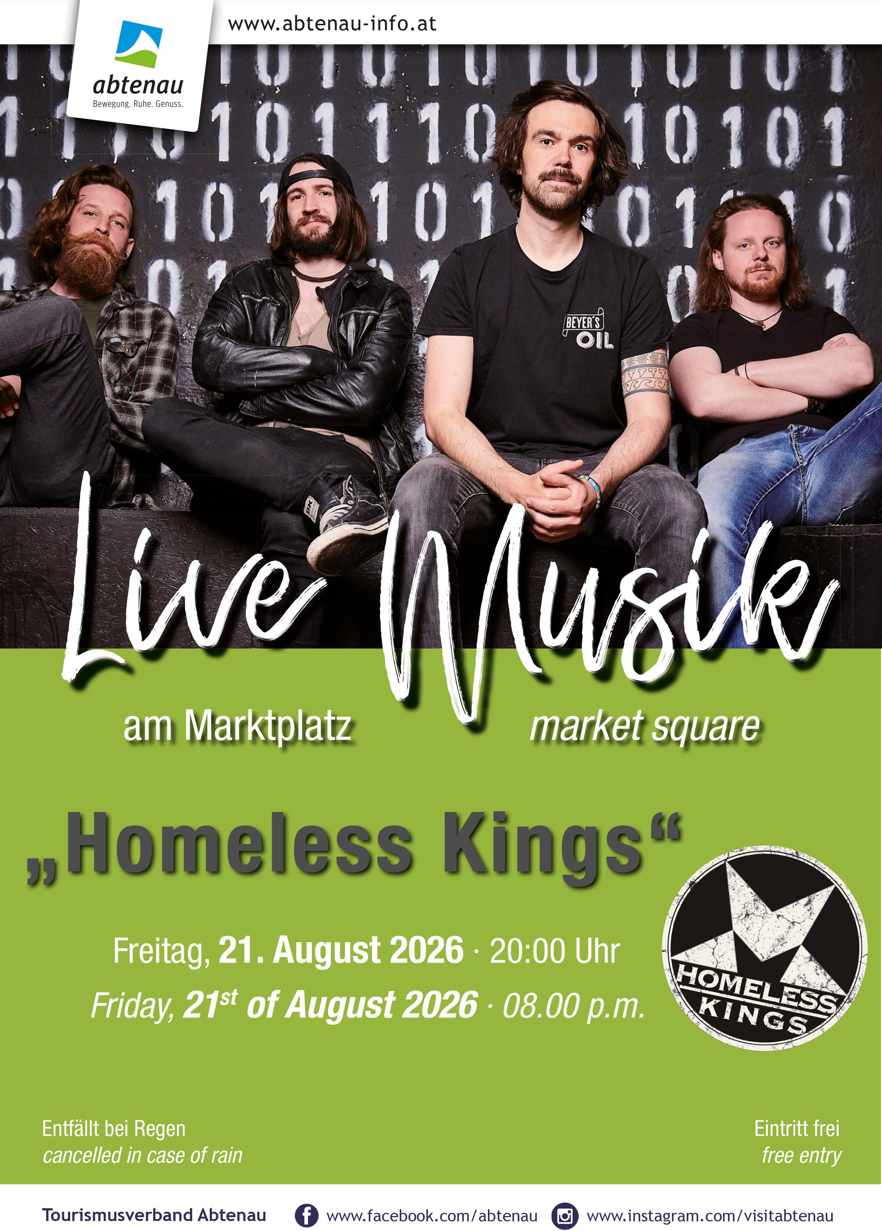 Musik am Marktplatz mit „Homeless Kings“