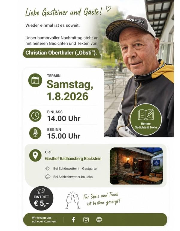 Humorvoller Nachmittag mit Christian Oberthaler
