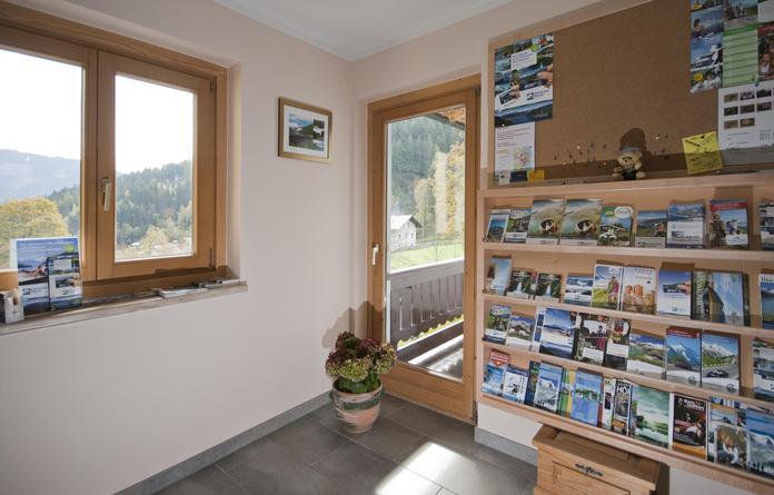 On the first floor, there are brochures as well as information about the region.