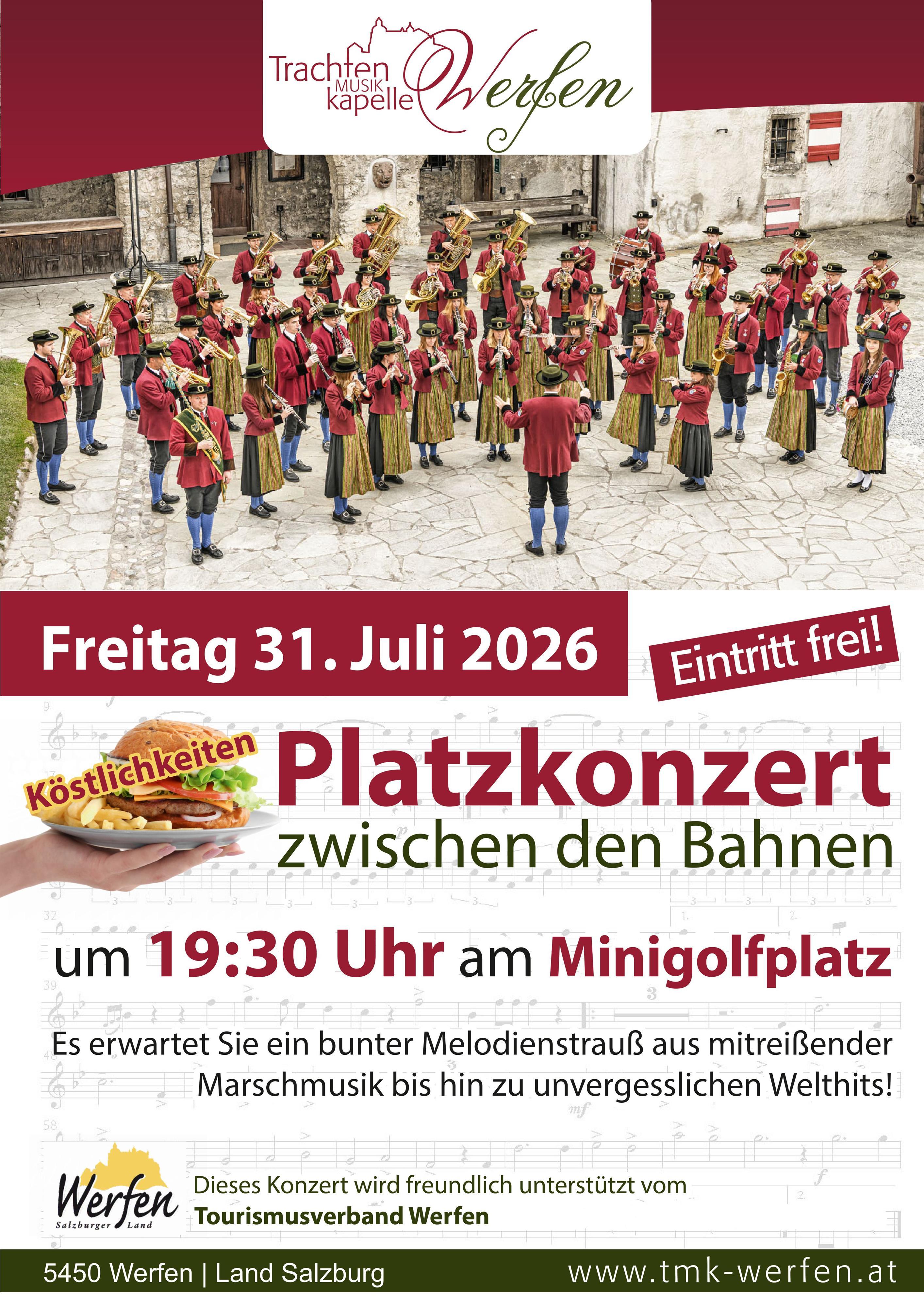 Konzert der Trachtenmusikkapelle Werfen – Zwischen den Bahnen