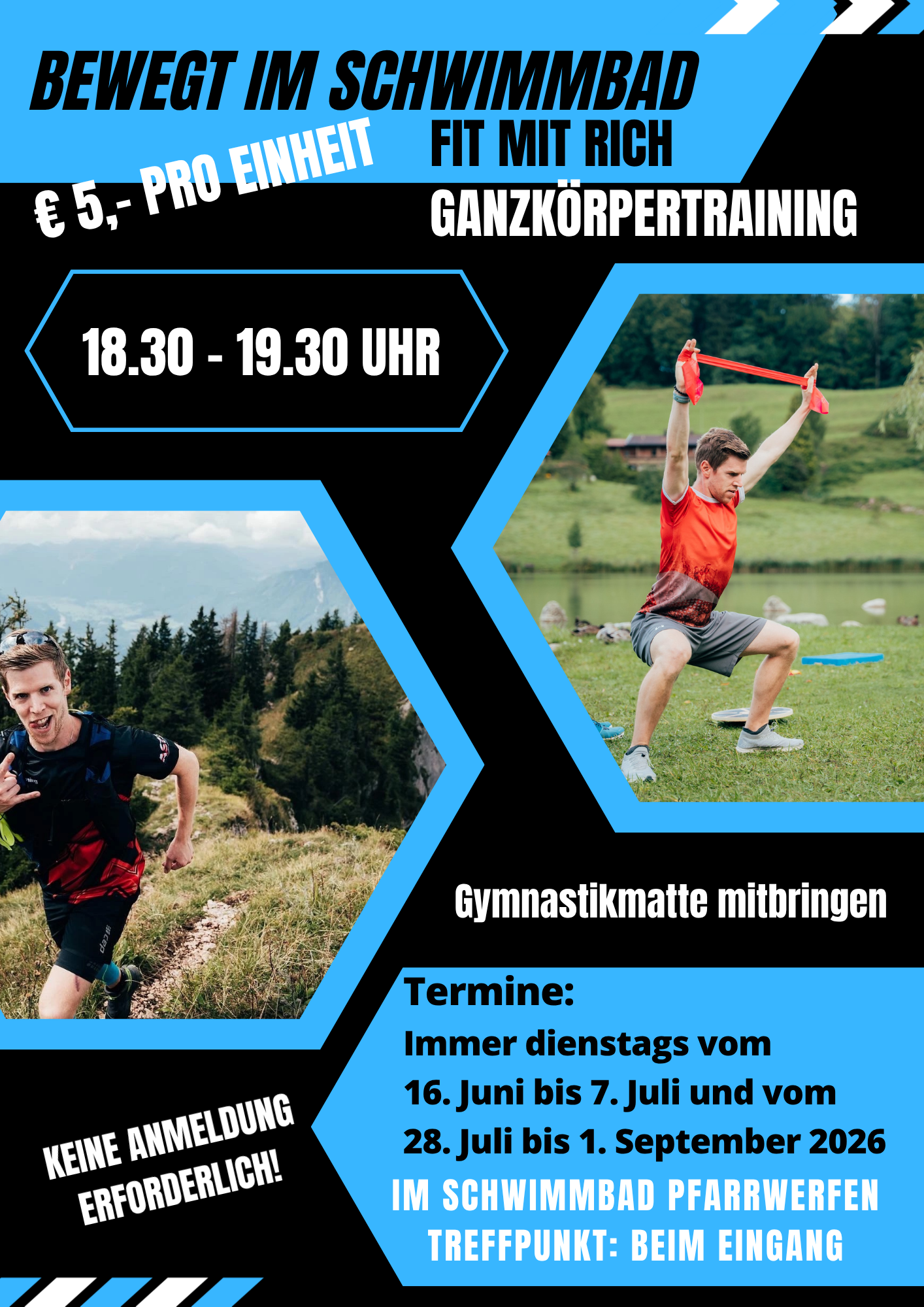 Bewegt im Schwimmbad: Fit mit Rich – Ganzkörpertraining