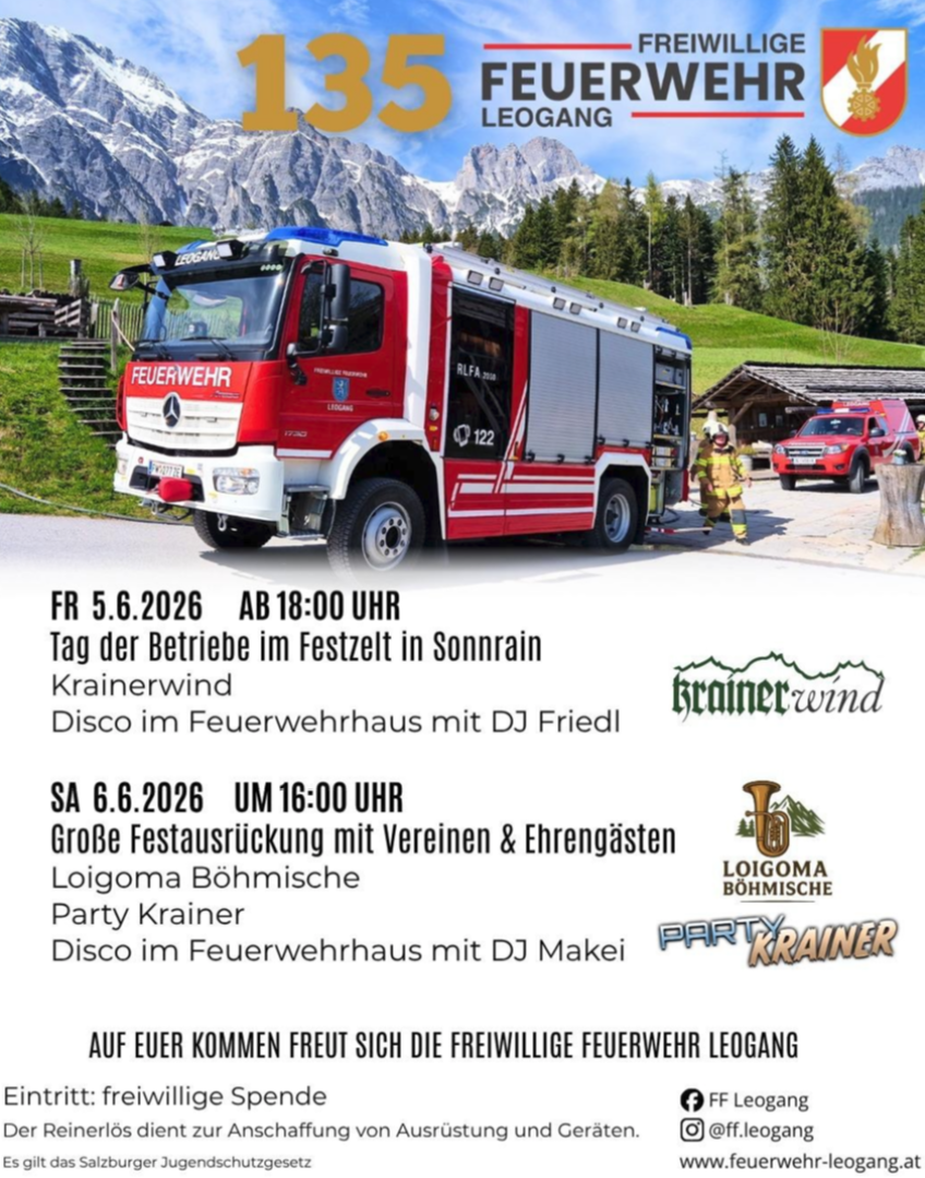 Feuerwehrfest – 135 Jahre FF Leogang