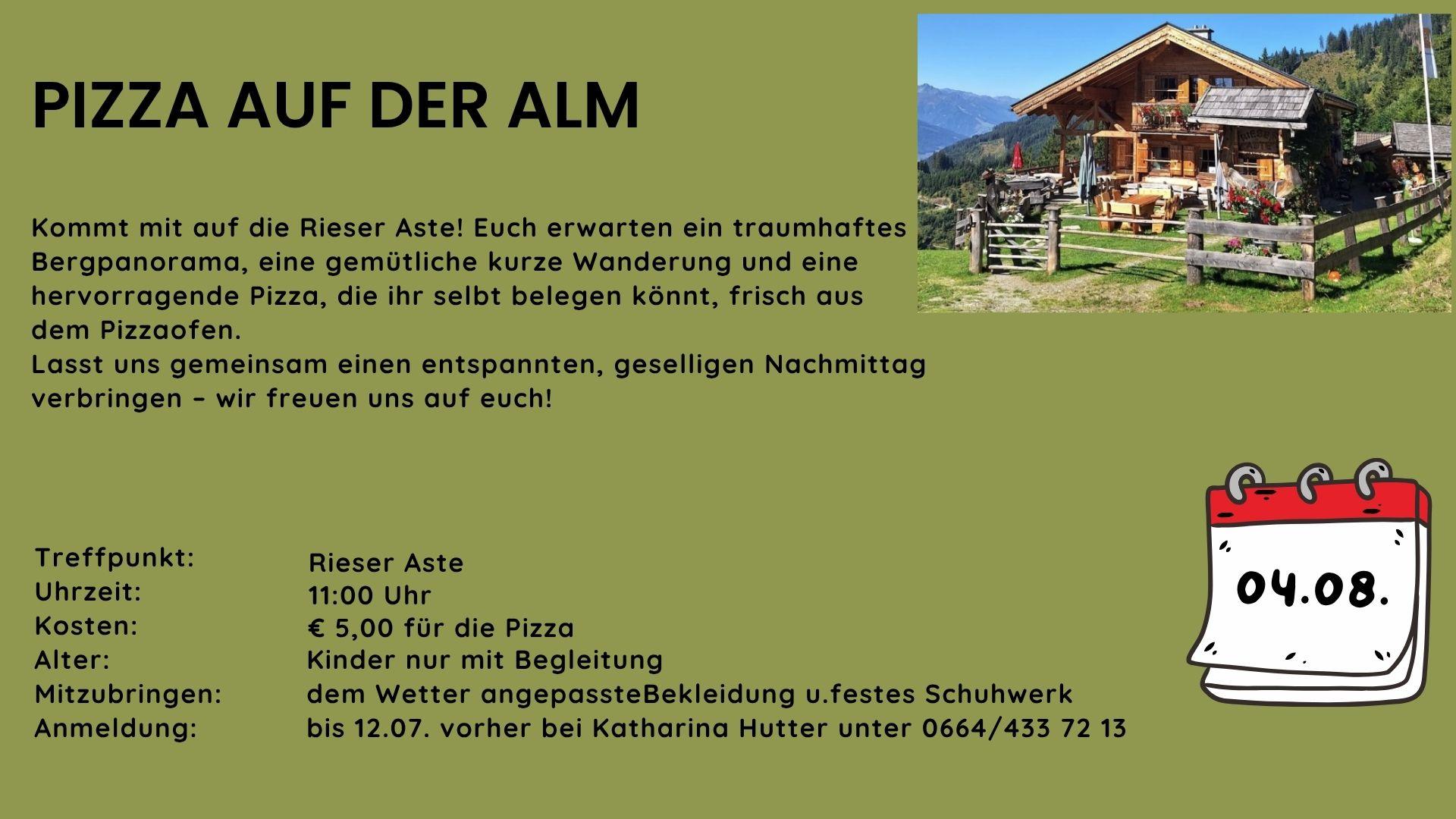 Pizza auf der Alm