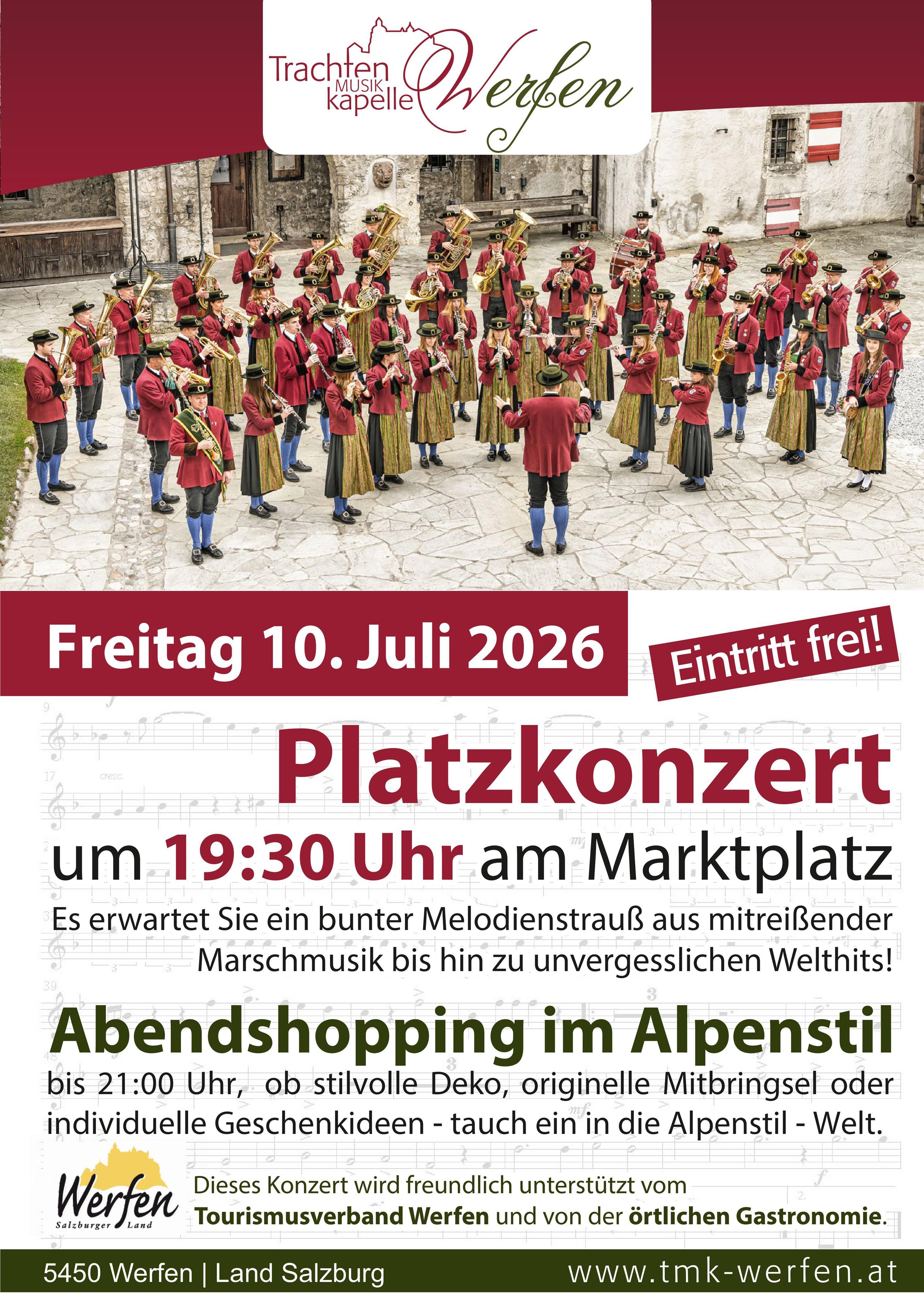 Platzkonzert der Trachtenmusikkapelle Werfen