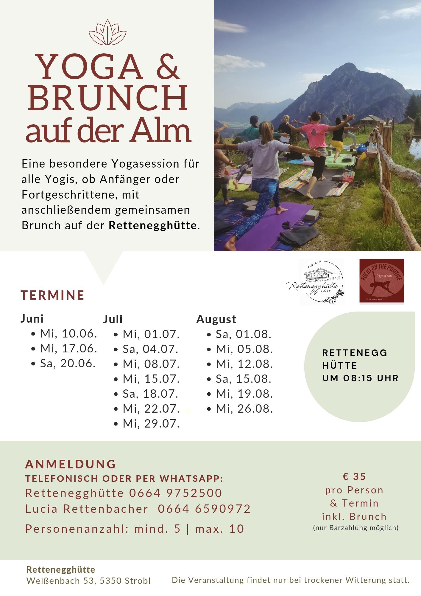 Yoga und Brunch auf der Alm