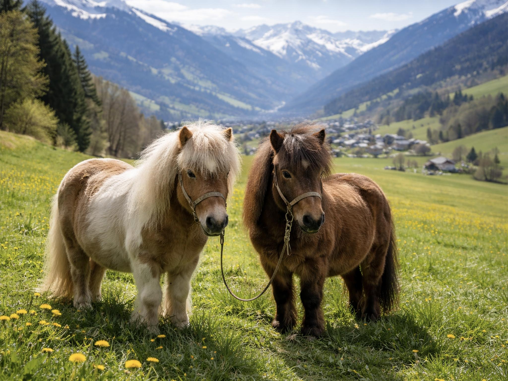 Familienspaziergang mit Zwergpony „Rubine & Willi“