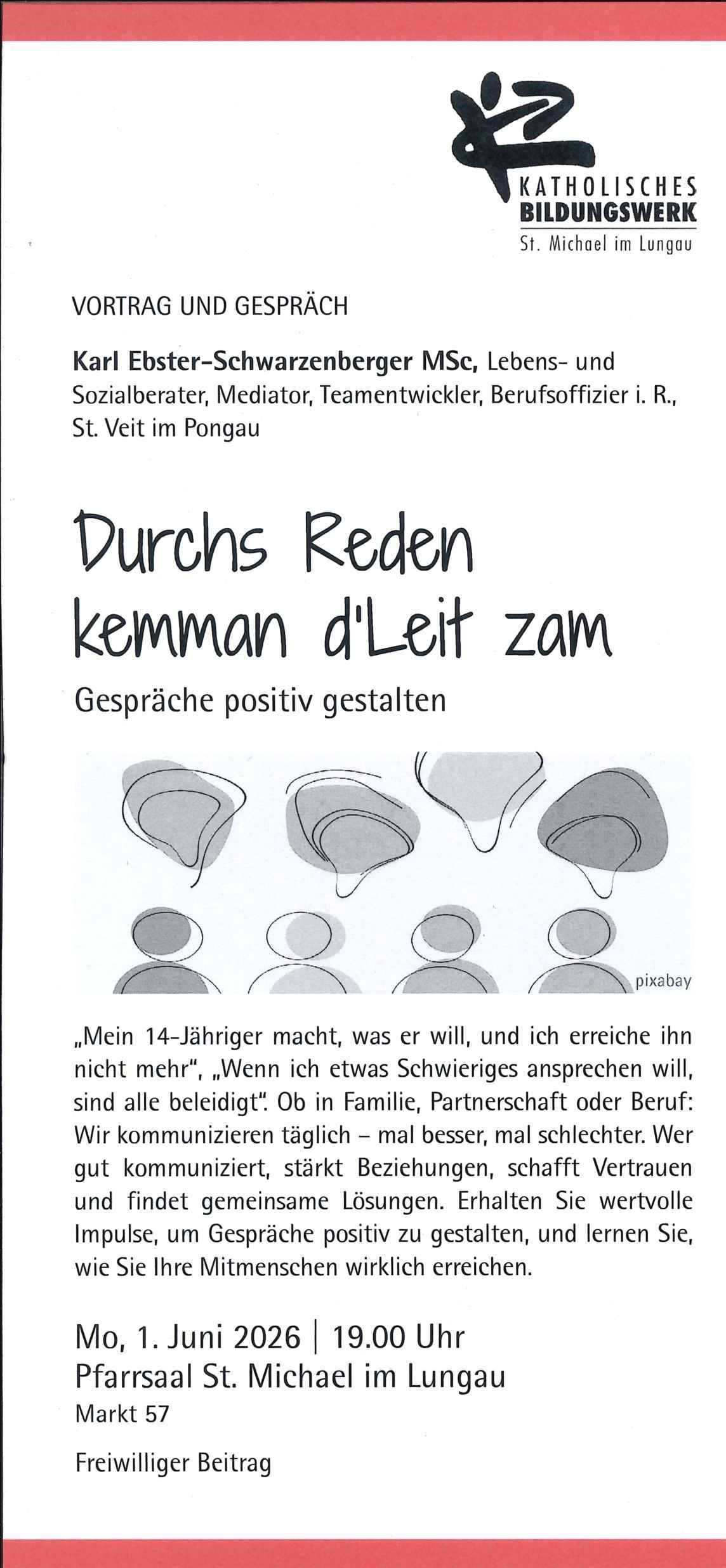 Vortrag: Durchs Reden kemman d´Leit zam – Gespräche positiv gestalten