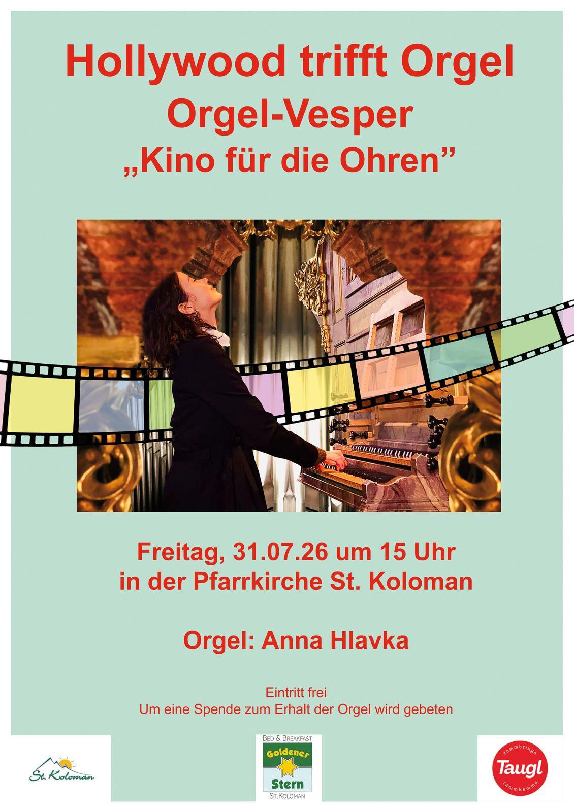 Orgel Vesper „Hollywood trifft Orgel“