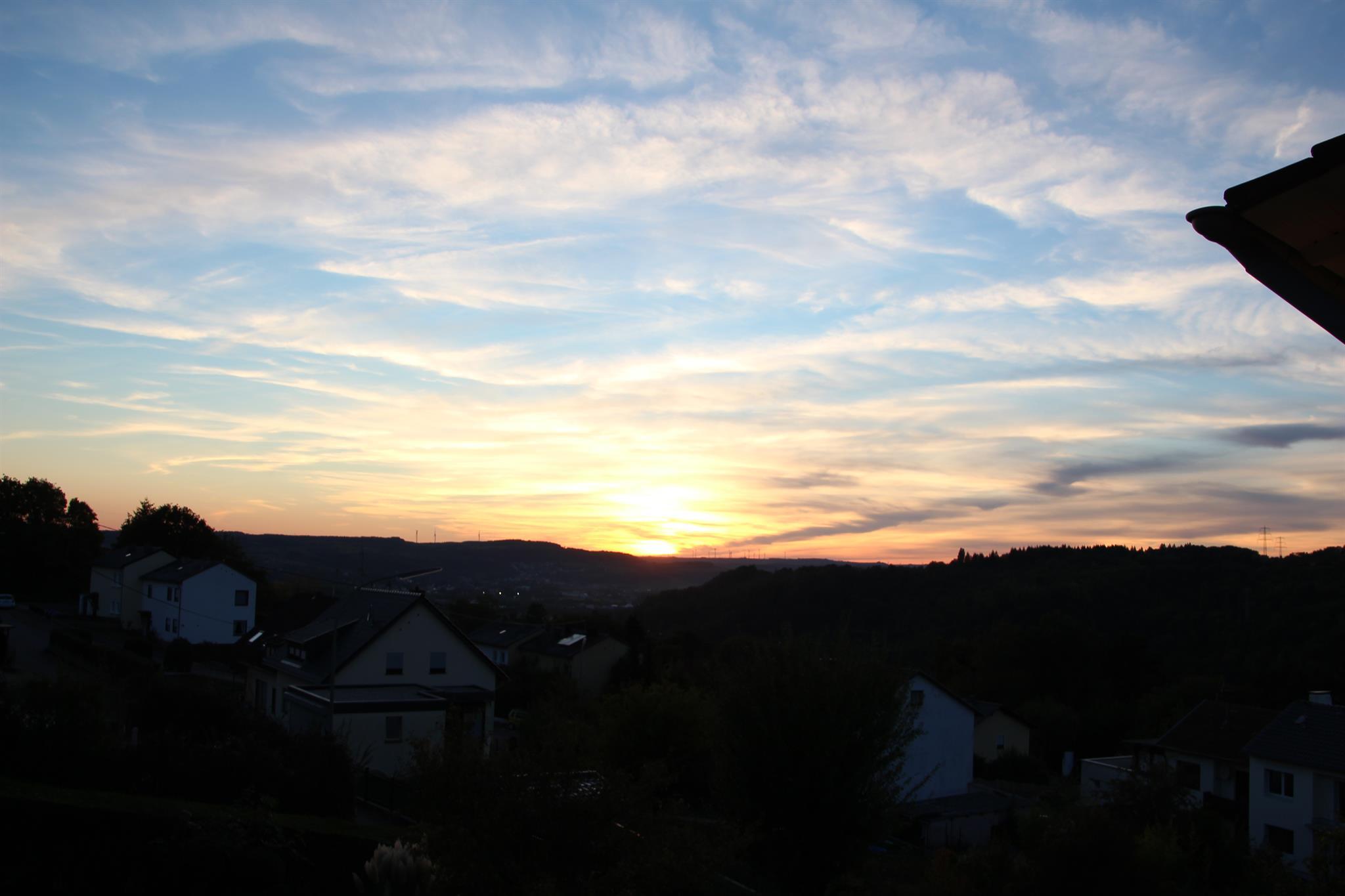 Sonnenuntergang auf unsere Terrasse