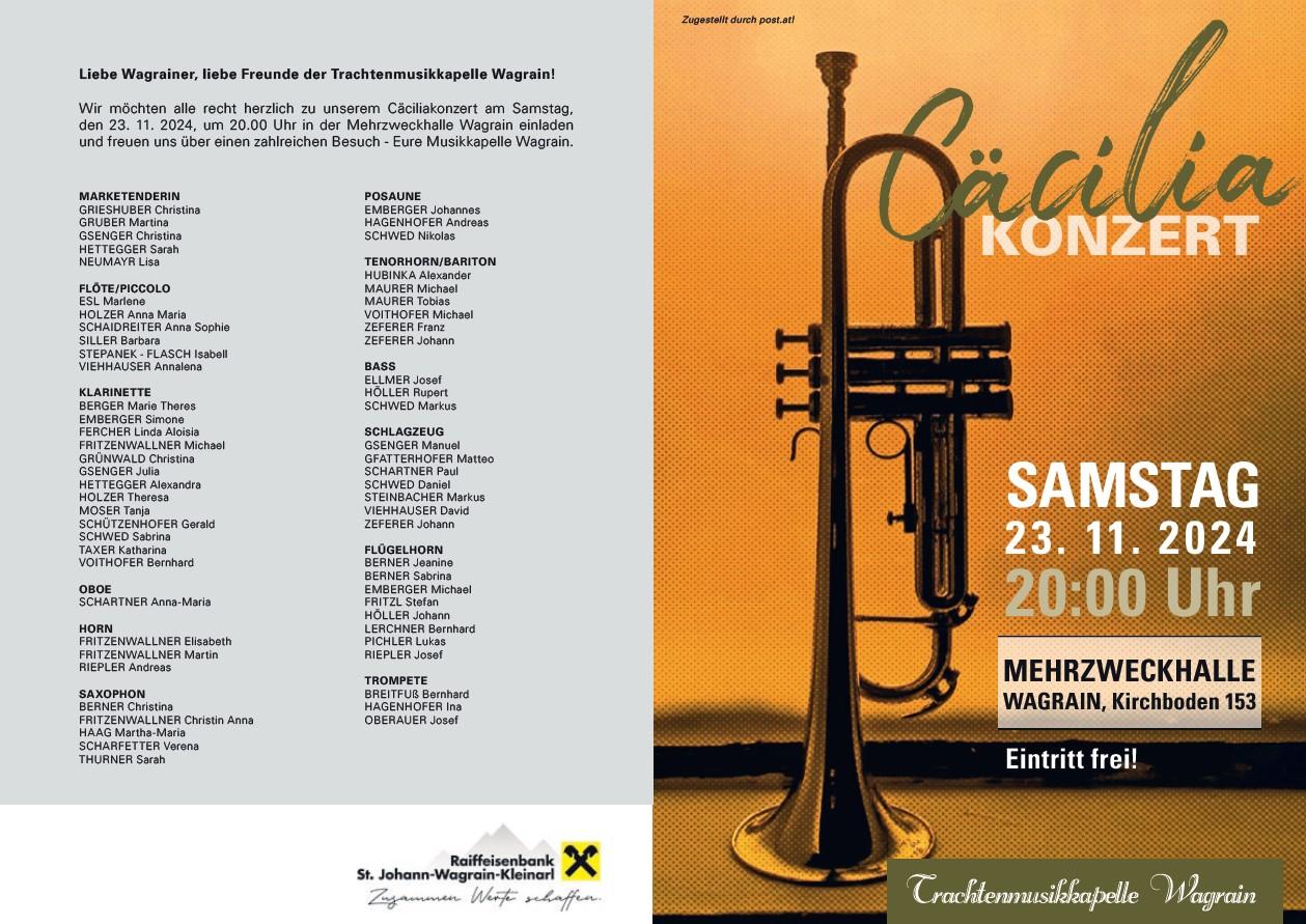 Cäciliakonzert der Trachtenmusikkapelle Wagrain