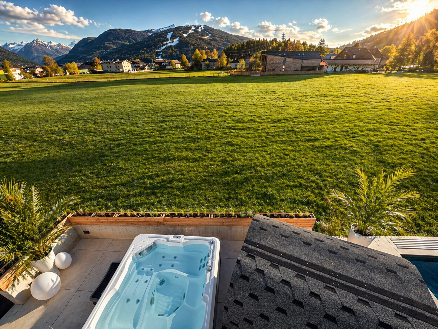 AlpenSkySuiteFlachau_Wellnessbereich_mitAussicht