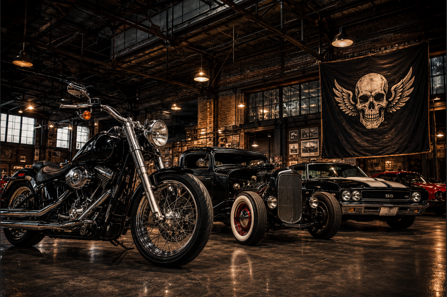 Engines and display motorcycles