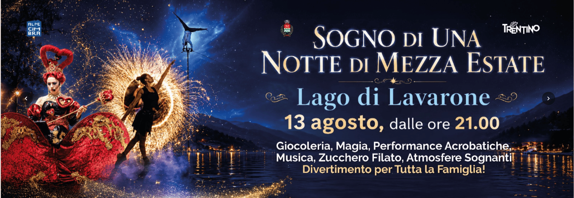 Dinner under the stars at Lavarone Lake