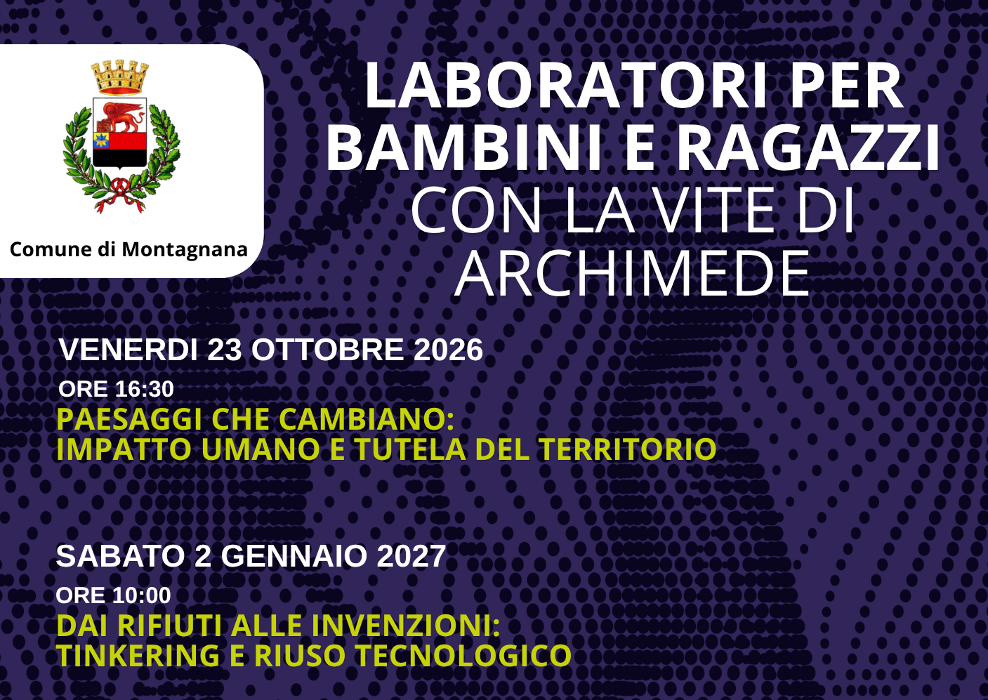 Laboratori per bambini e ragazzi con la vite di Archimede