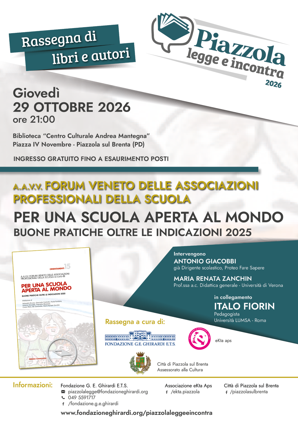 "Piazzola legge e incontra" Per una scuola aperta al mondo